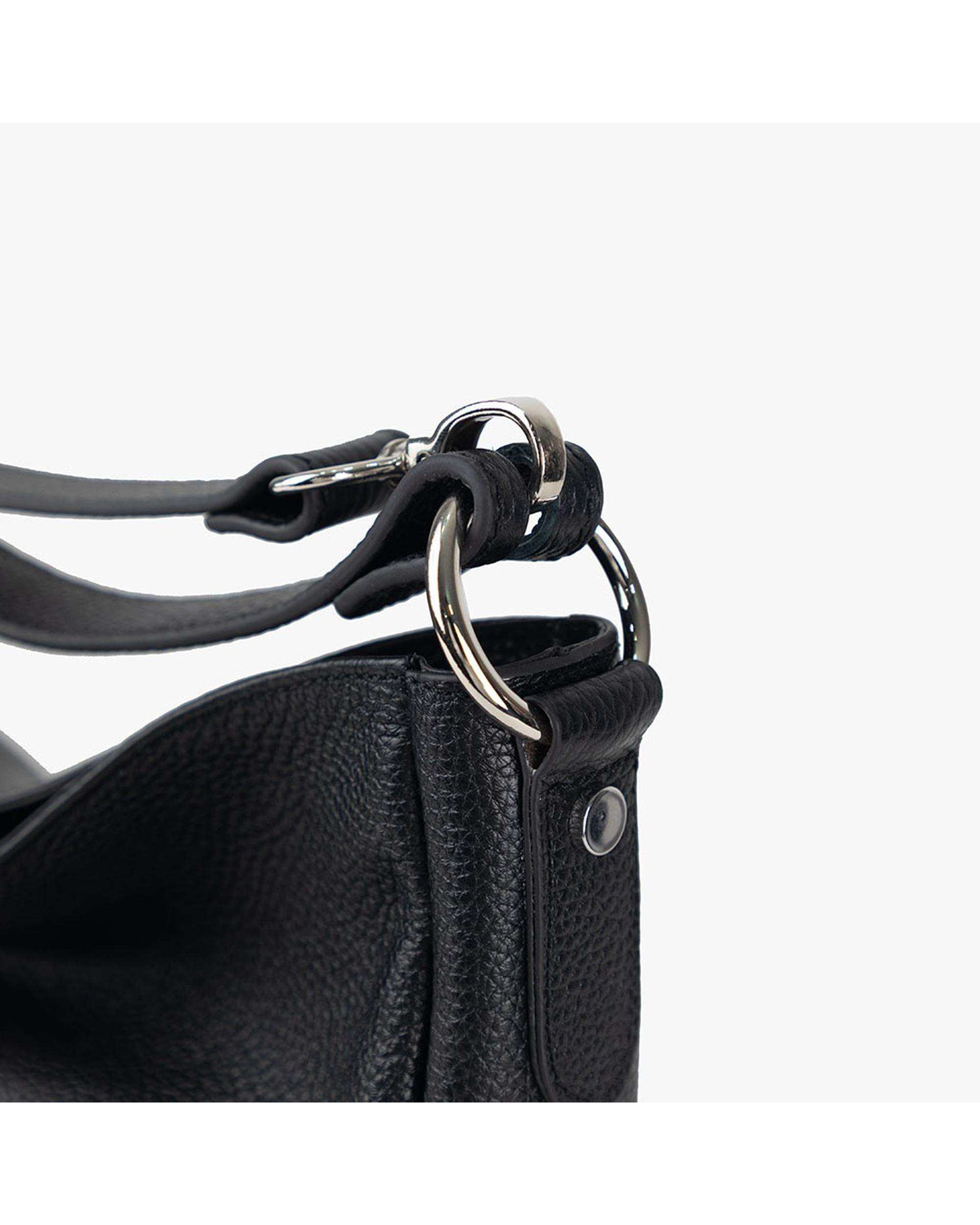 کیف دوشی چرم زنانه مشکی برتونیکس Berttonix کد 4045