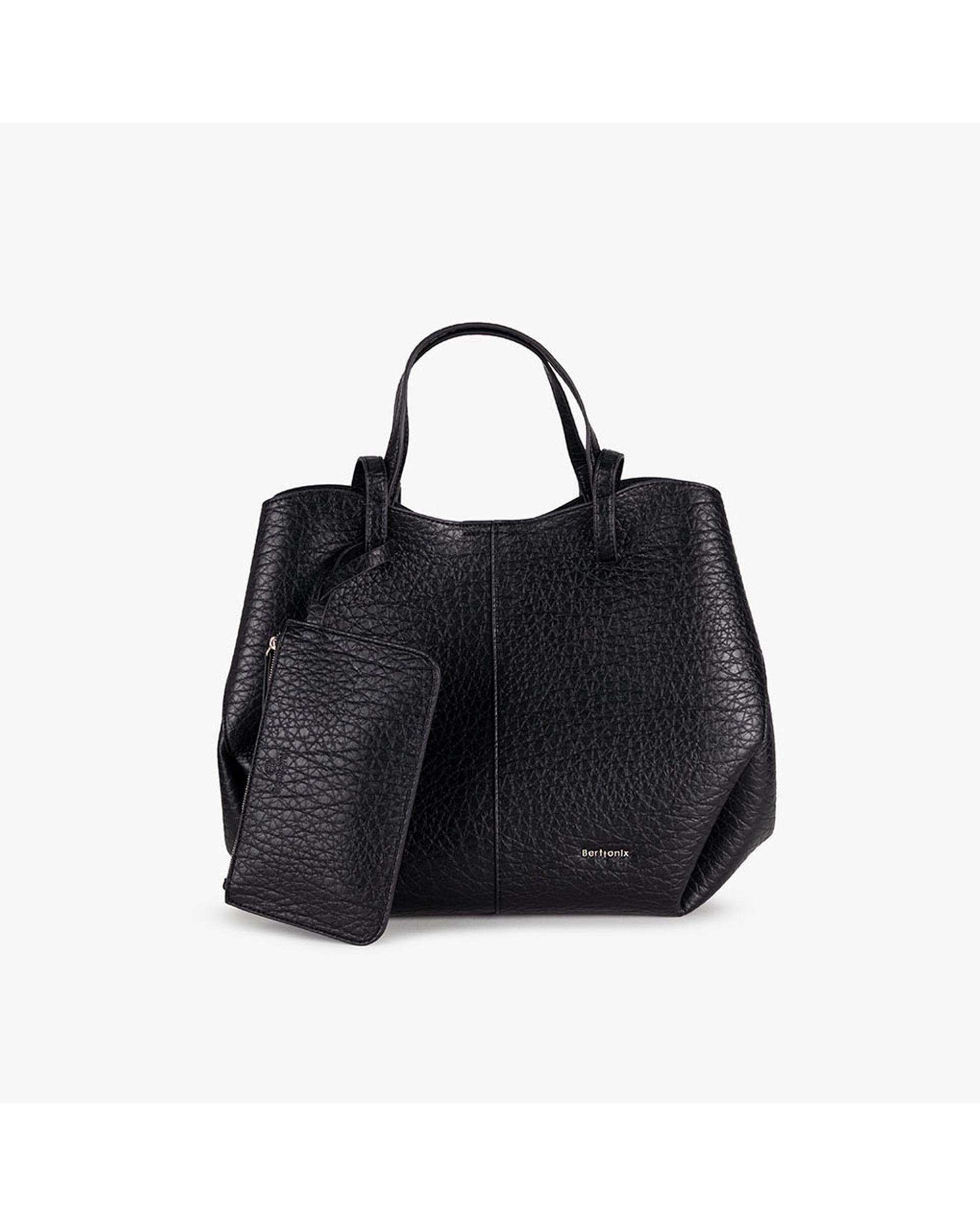 کیف دستی چرم زنانه مشکی برتونیکس Berttonix کد R-25001 به همراه جاکارتی