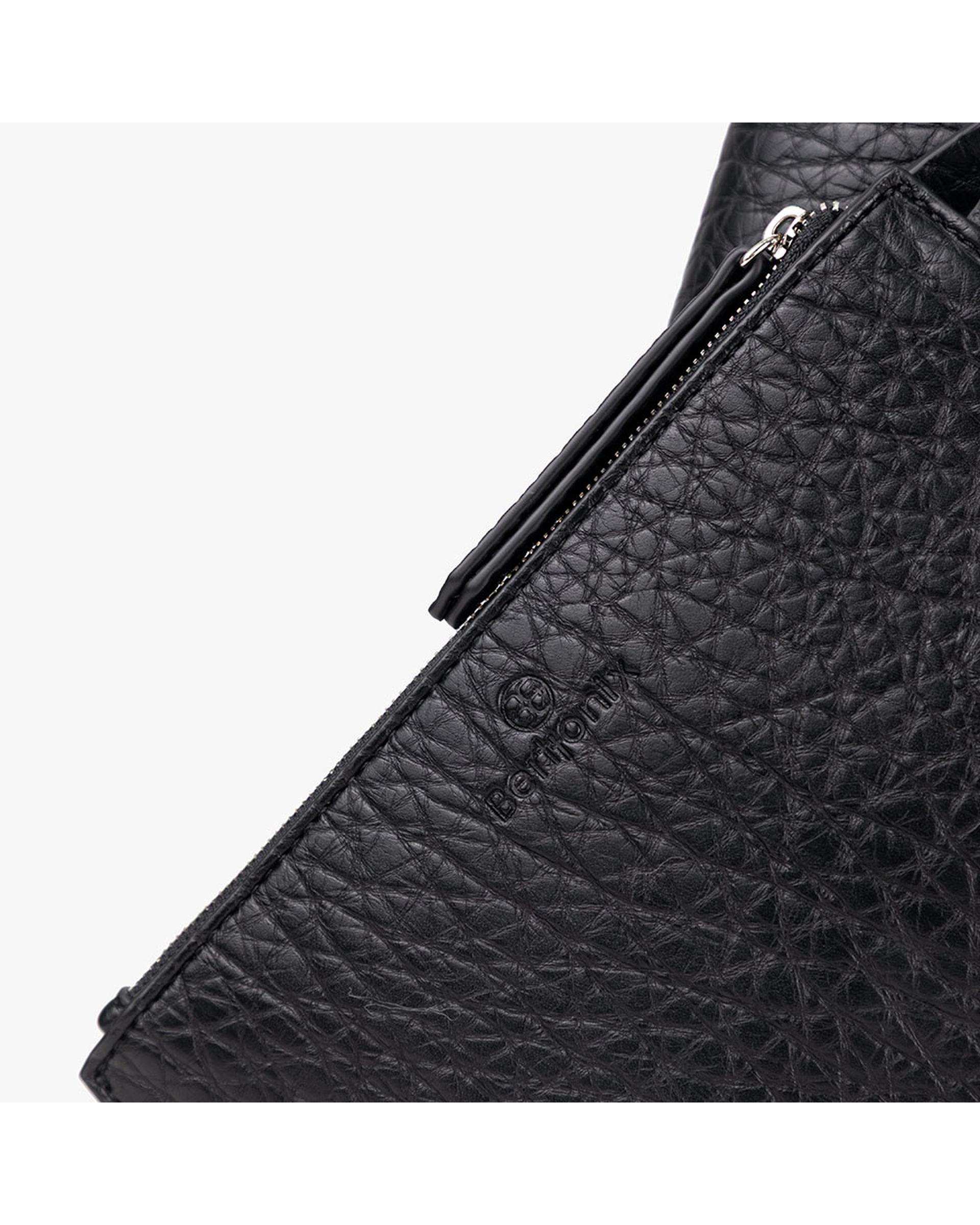 کیف دستی چرم زنانه مشکی برتونیکس Berttonix کد R-25001 به همراه جاکارتی