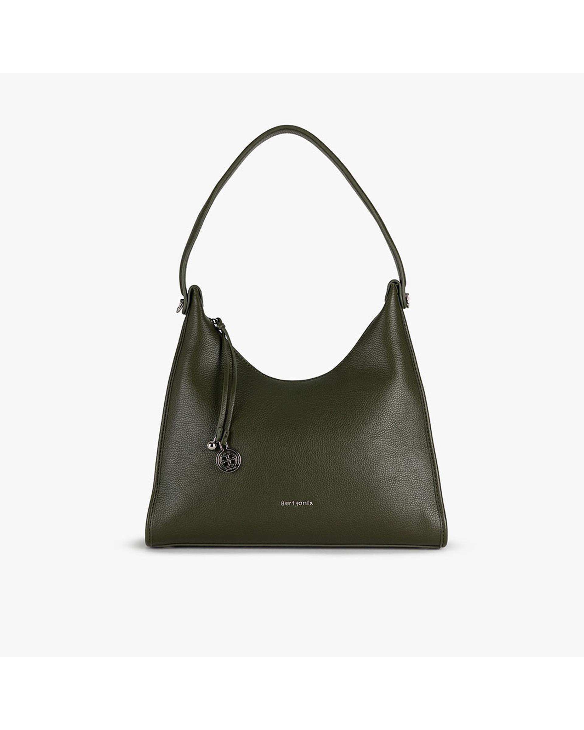 کیف دستی چرم زنانه سبز برتونیکس Berttonix کد R-25003 به همراه جاکارتی