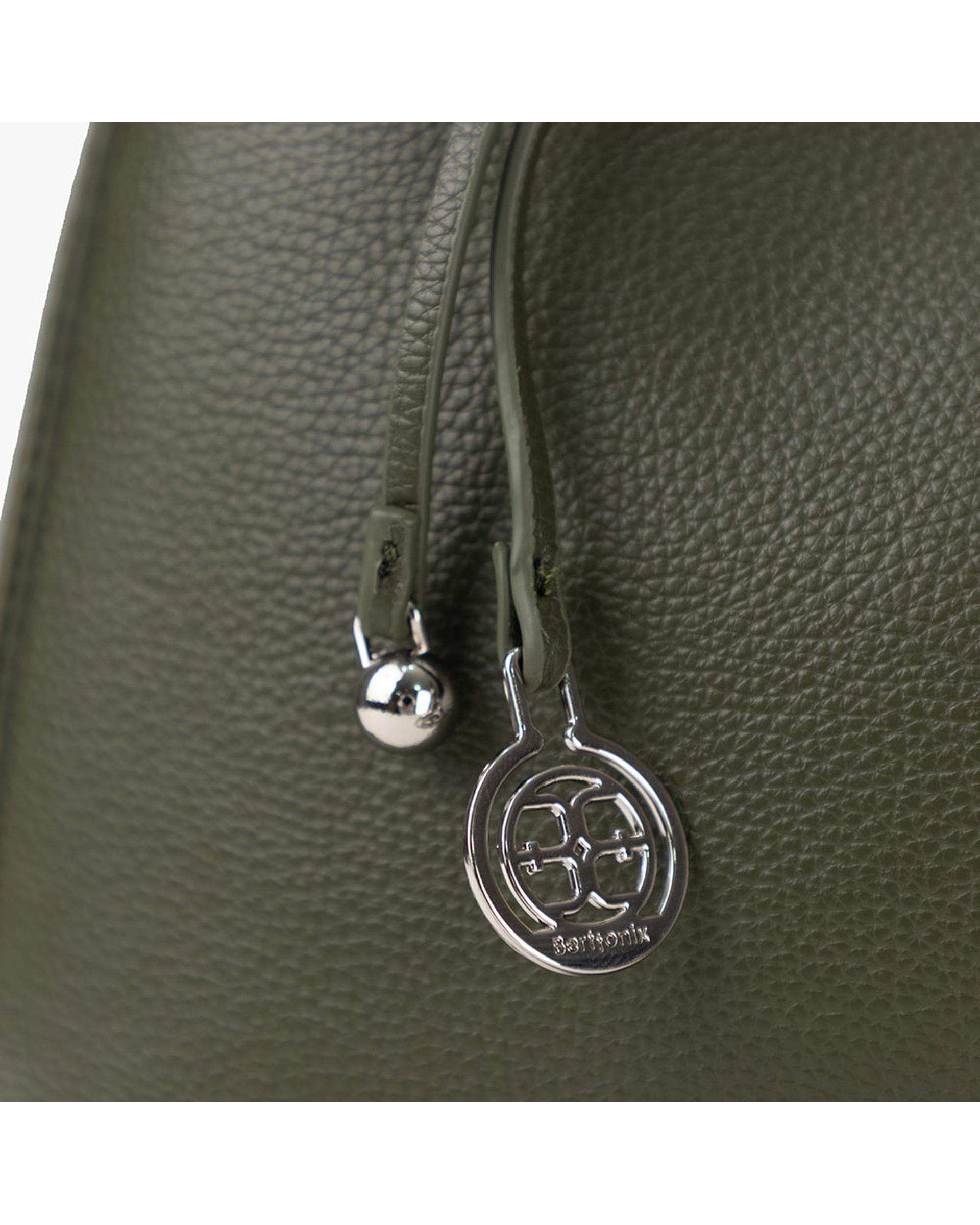 کیف دستی چرم زنانه سبز برتونیکس Berttonix کد R-25003 به همراه جاکارتی