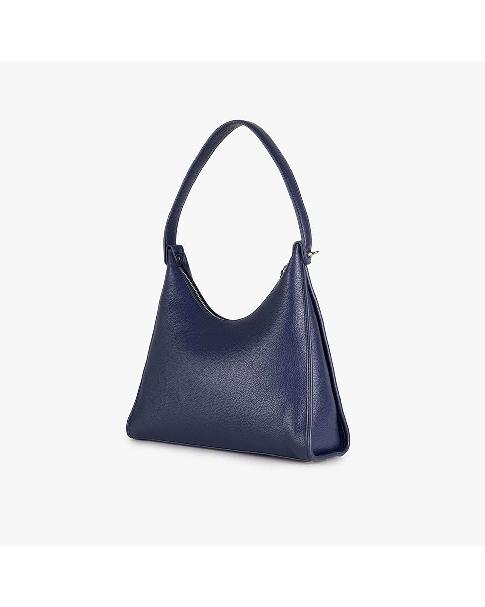 کیف دستی چرم زنانه سرمه ای برتونیکس Berttonix کد R-25003 به همراه جاکارتی