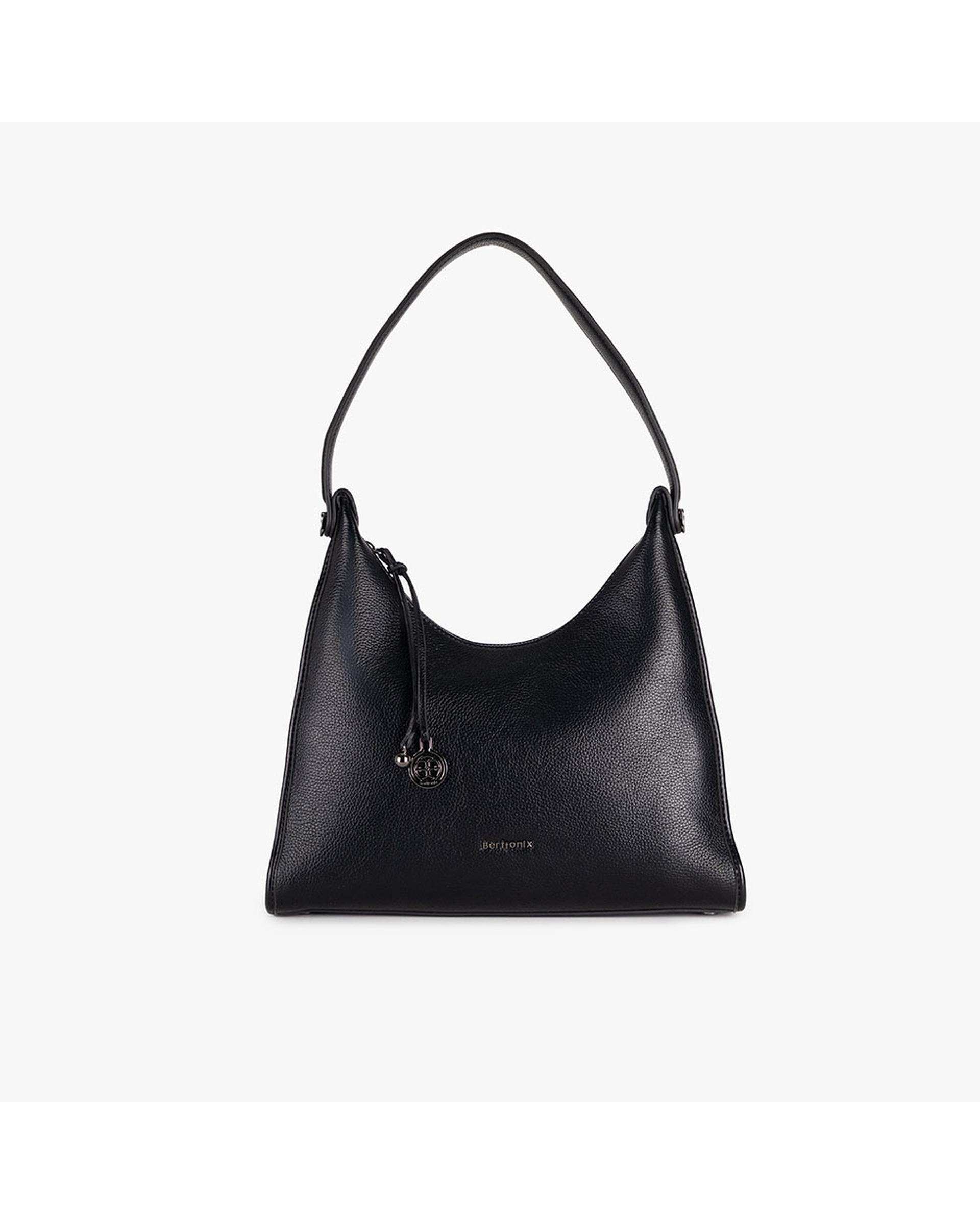 کیف دستی چرم زنانه مشکی برتونیکس Berttonix کد R-25003 به همراه جاکارتی