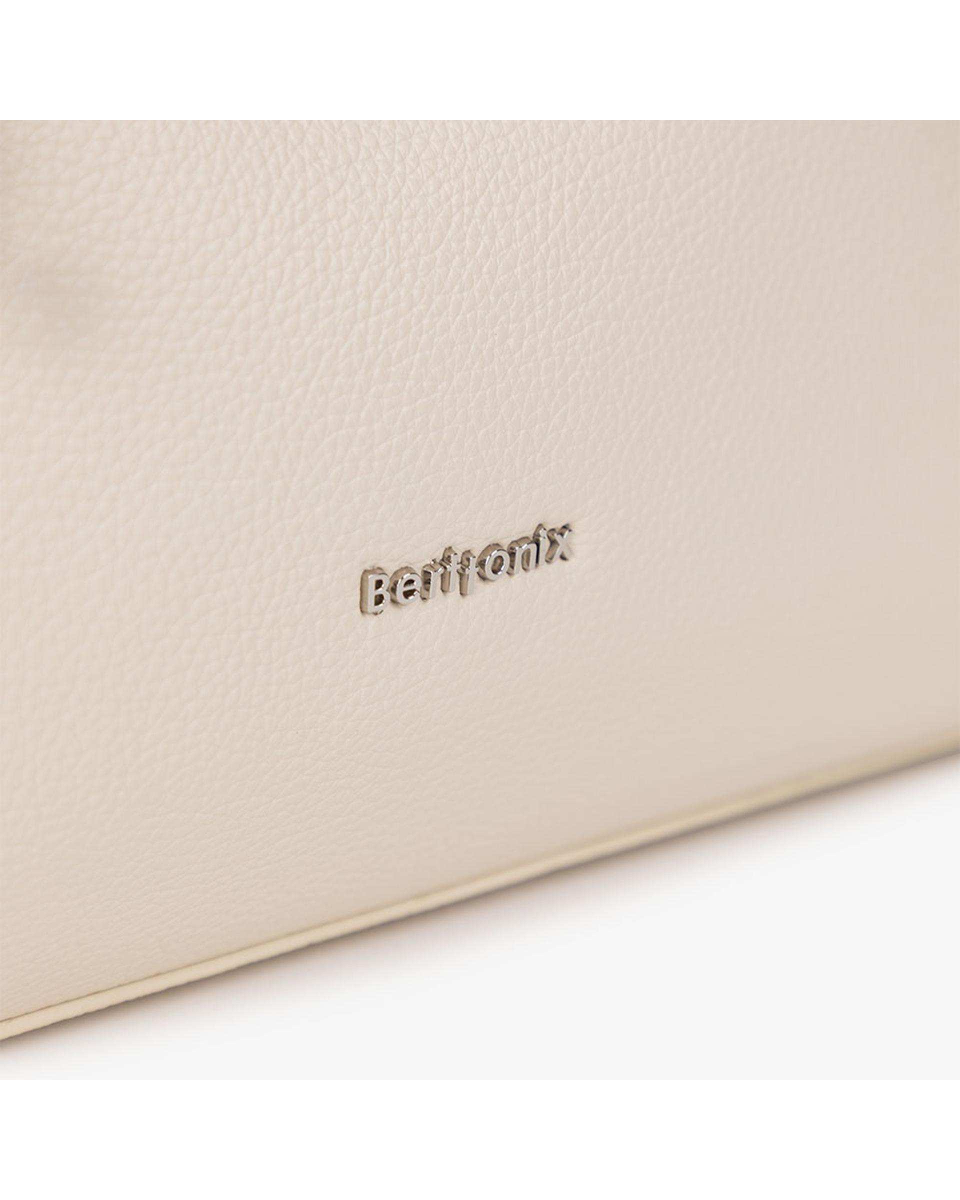 کیف دستی چرم زنانه بژ برتونیکس Berttonix کد R-25003 به همراه جاکارتی