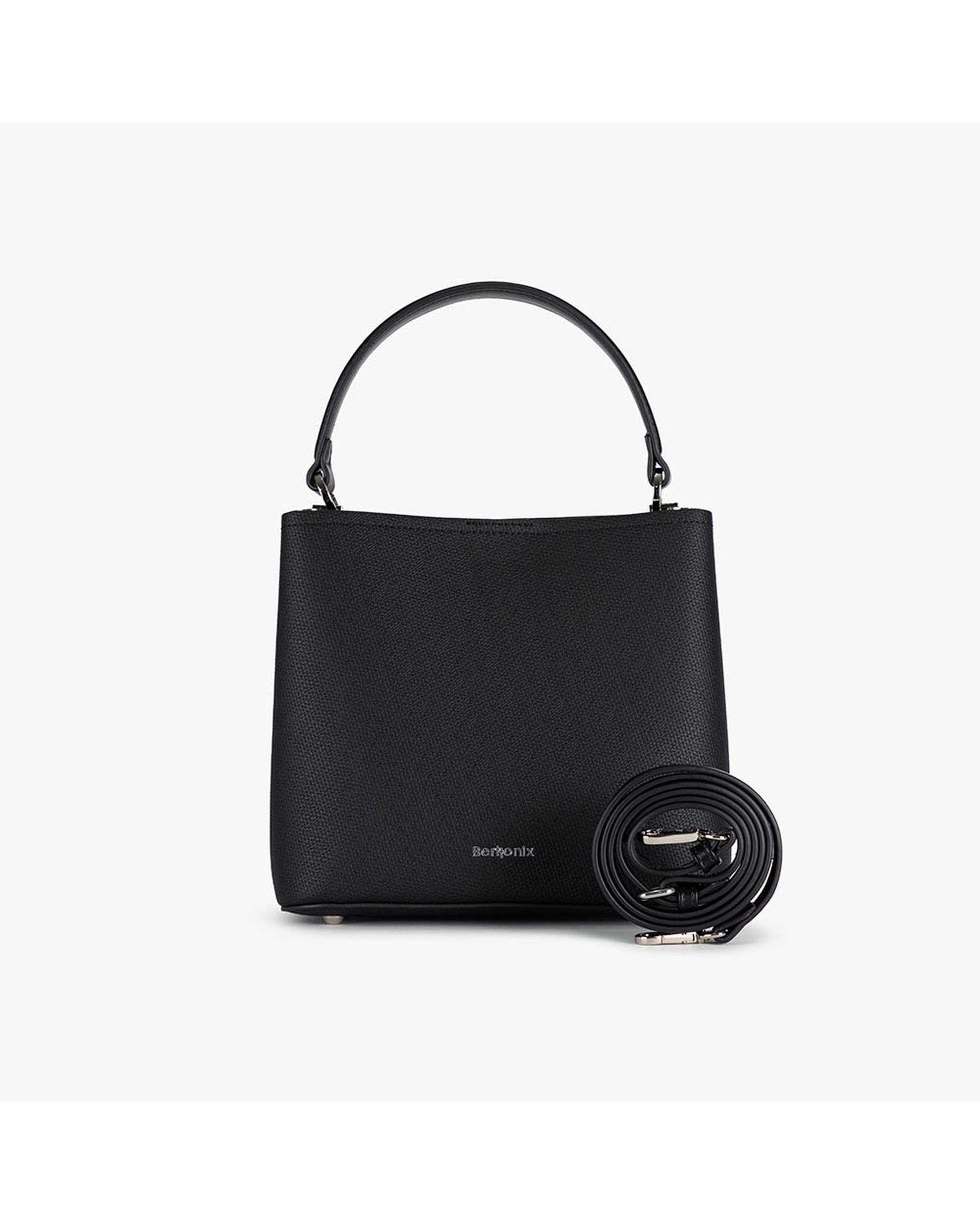 کیف دستی چرم زنانه مشکی برتونیکس Berttonix کد R-25002 به همراه جاکارتی