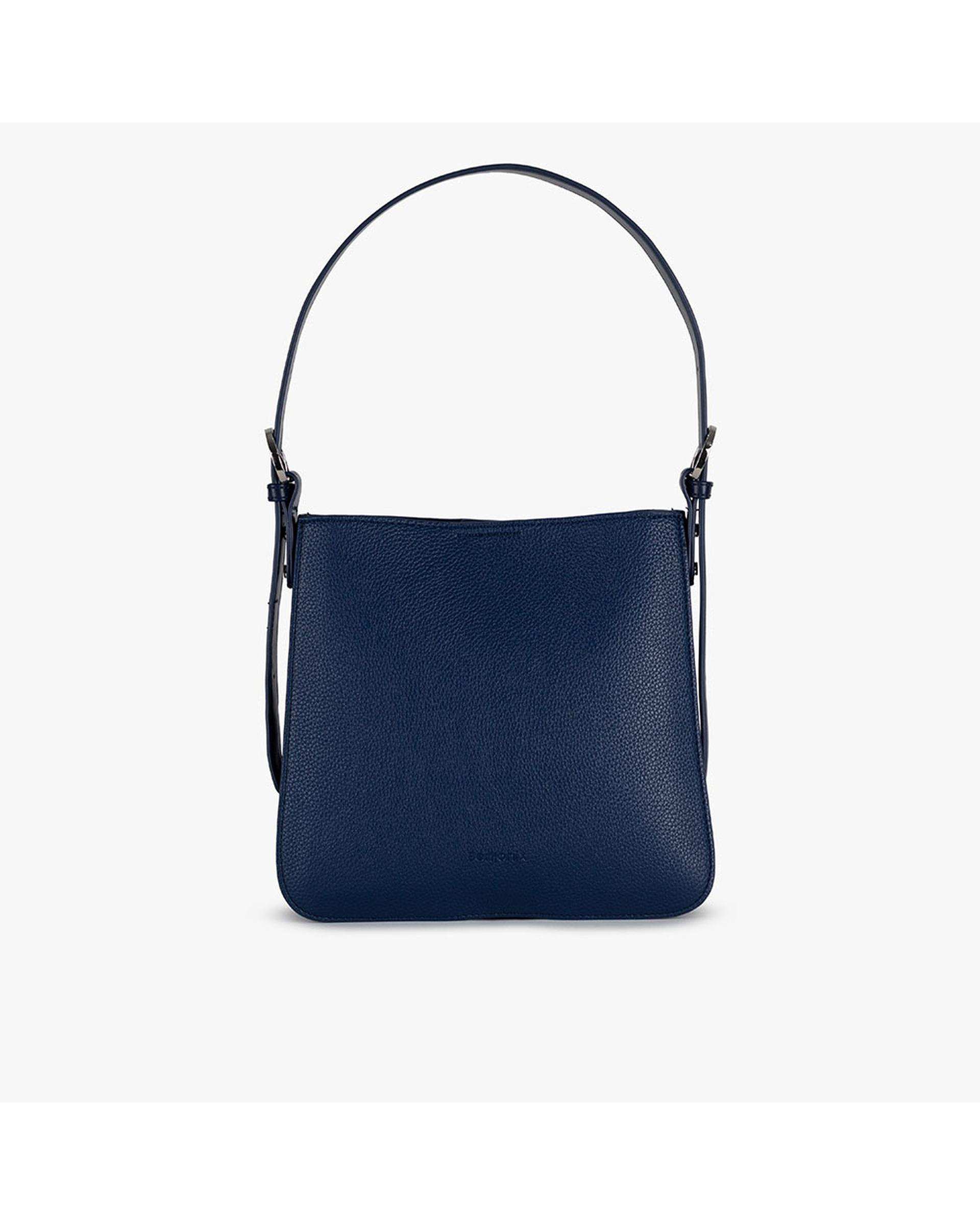 کیف دستی چرم زنانه سرمه ای برتونیکس Berttonix کد R-25005 به همراه جاکارتی