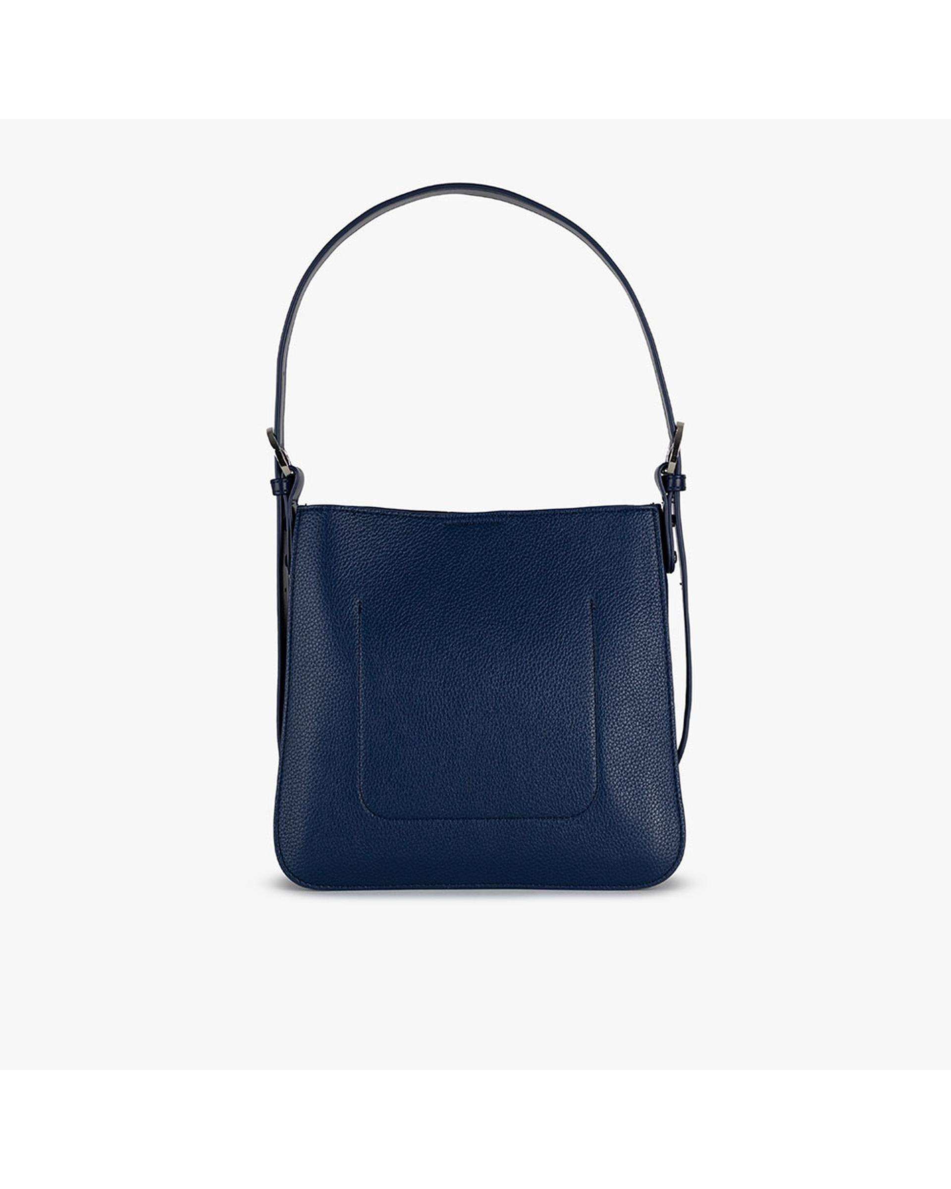 کیف دستی چرم زنانه سرمه ای برتونیکس Berttonix کد R-25005 به همراه جاکارتی