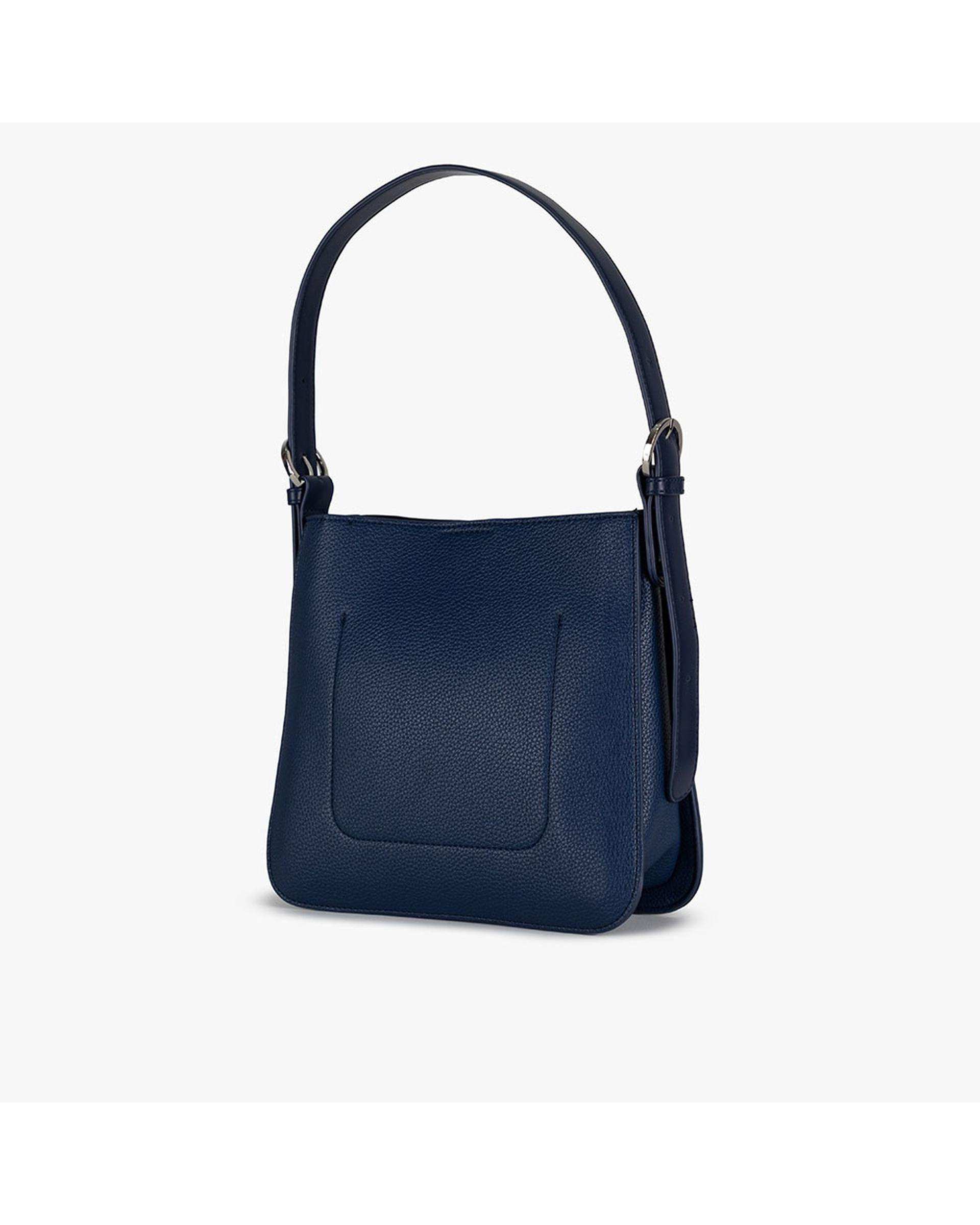 کیف دستی چرم زنانه سرمه ای برتونیکس Berttonix کد R-25005 به همراه جاکارتی