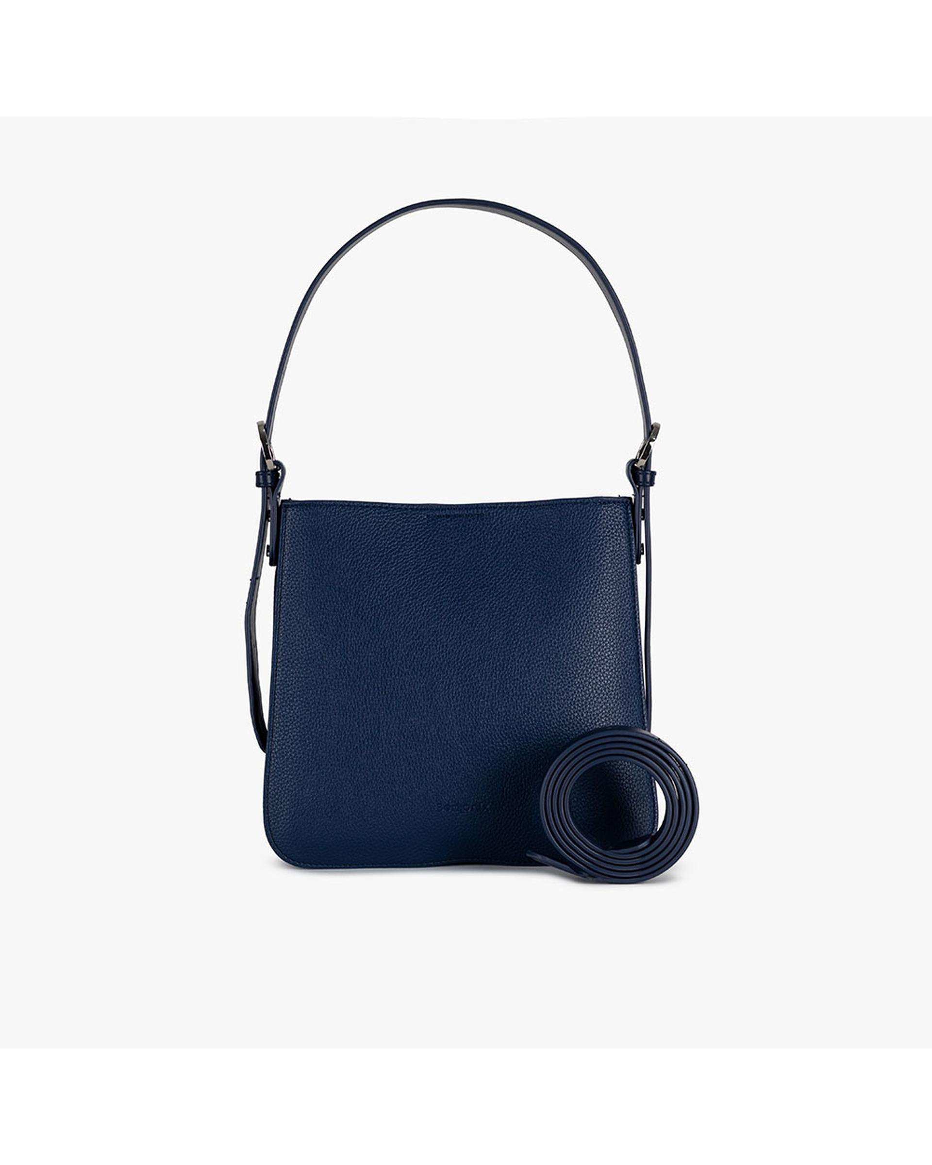 کیف دستی چرم زنانه سرمه ای برتونیکس Berttonix کد R-25005 به همراه جاکارتی