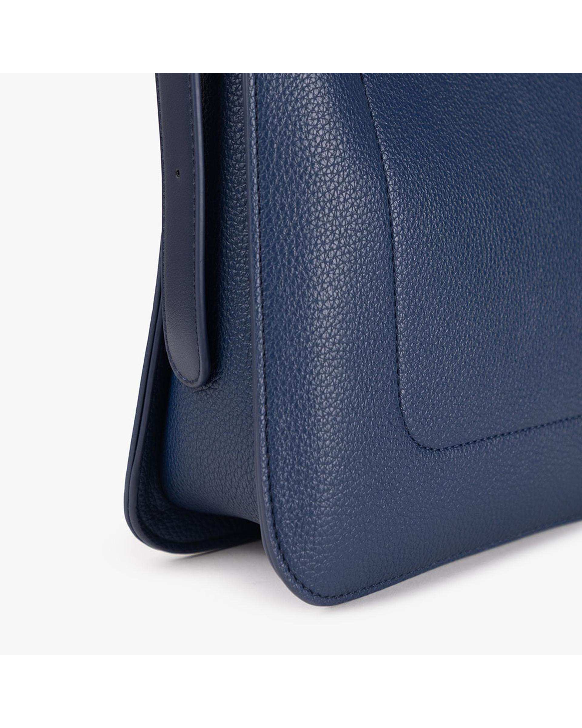 کیف دستی چرم زنانه سرمه ای برتونیکس Berttonix کد R-25005 به همراه جاکارتی