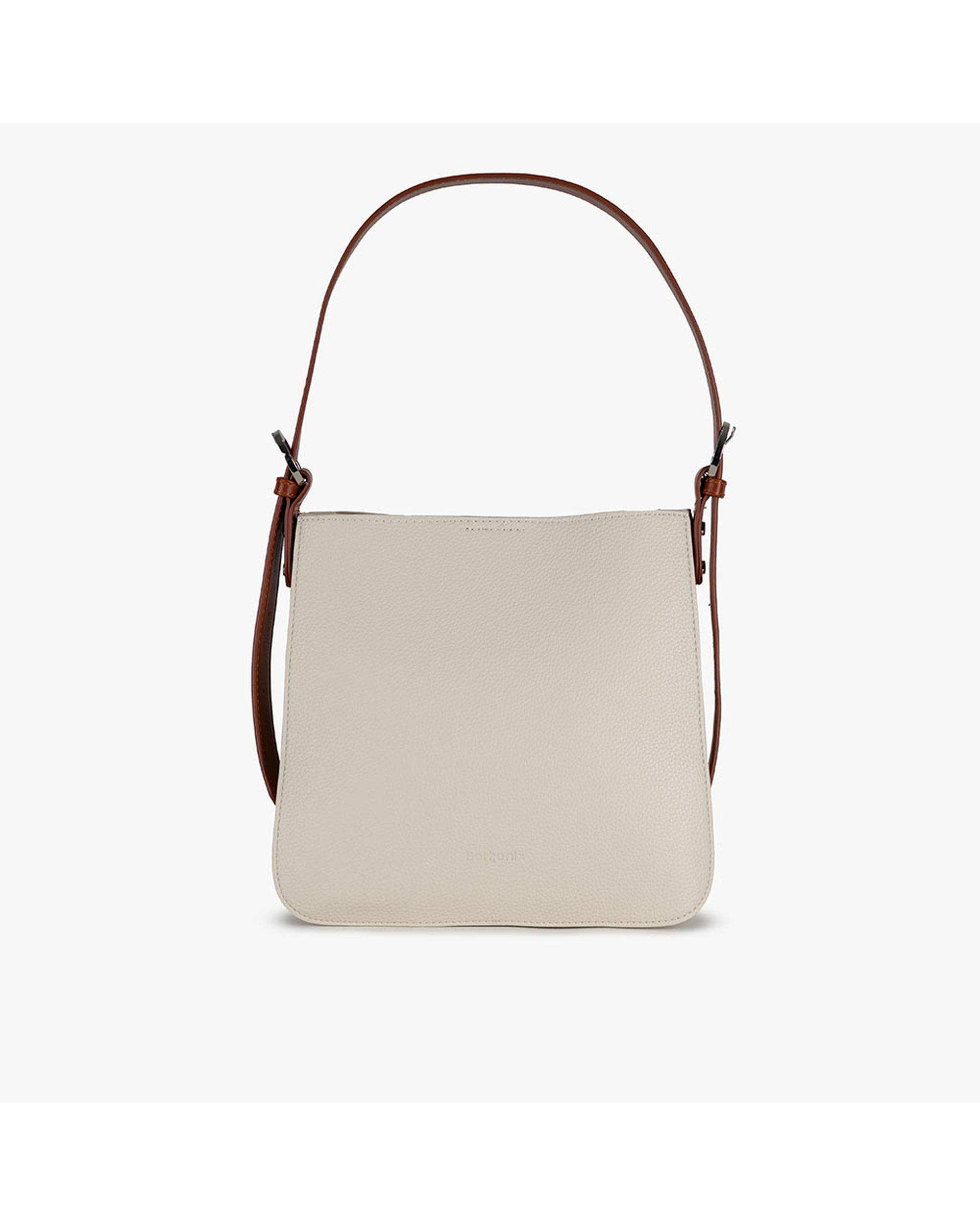 کیف دستی چرم زنانه بژ برتونیکس Berttonix کد R-25005 به همراه جاکارتی