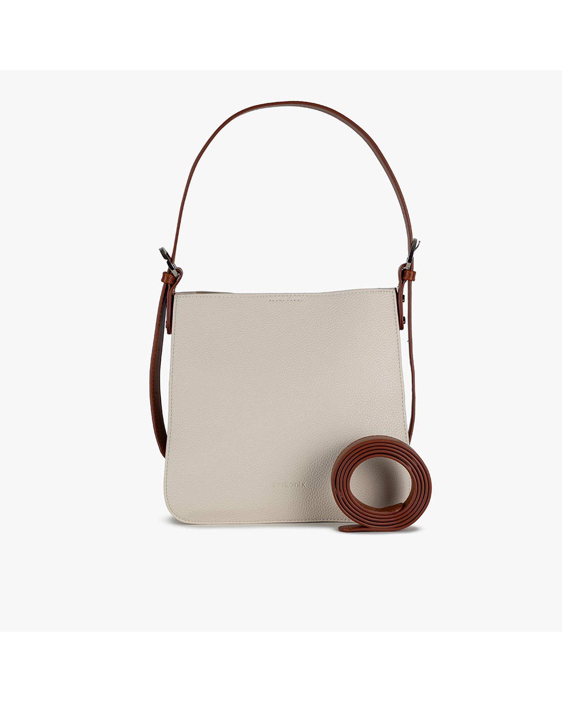 کیف دستی چرم زنانه بژ برتونیکس Berttonix کد R-25005 به همراه جاکارتی