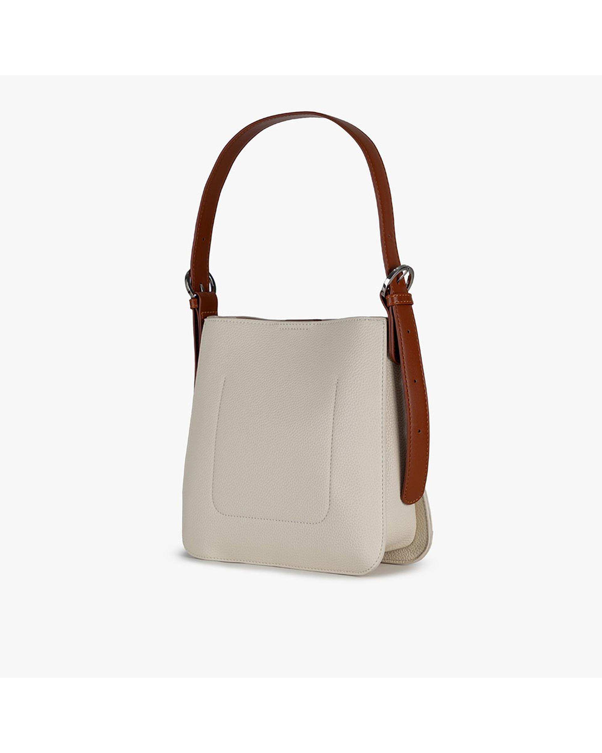 کیف دستی چرم زنانه بژ برتونیکس Berttonix کد R-25005 به همراه جاکارتی