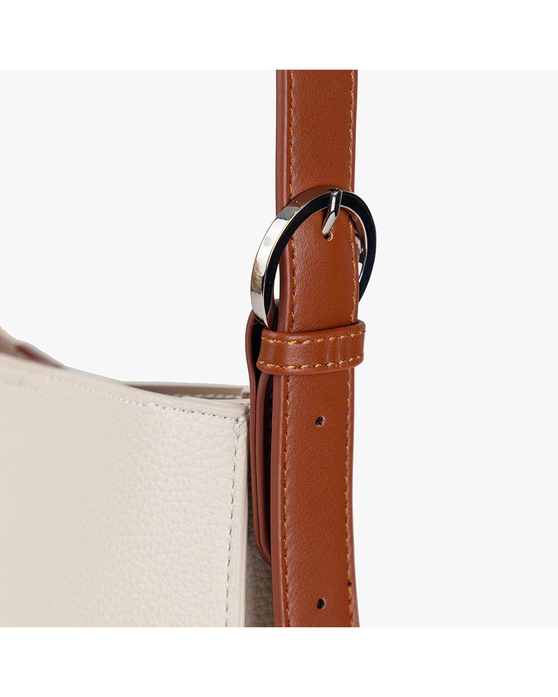 کیف دستی چرم زنانه بژ برتونیکس Berttonix کد R-25005 به همراه جاکارتی