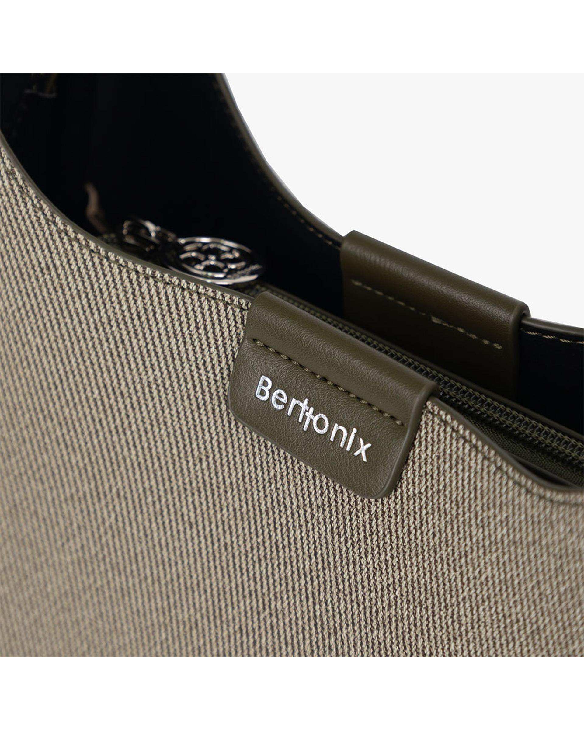 کیف دوشی زنانه سبز برتونیکس Berttonix کد R-25006 به همراه جاکارتی