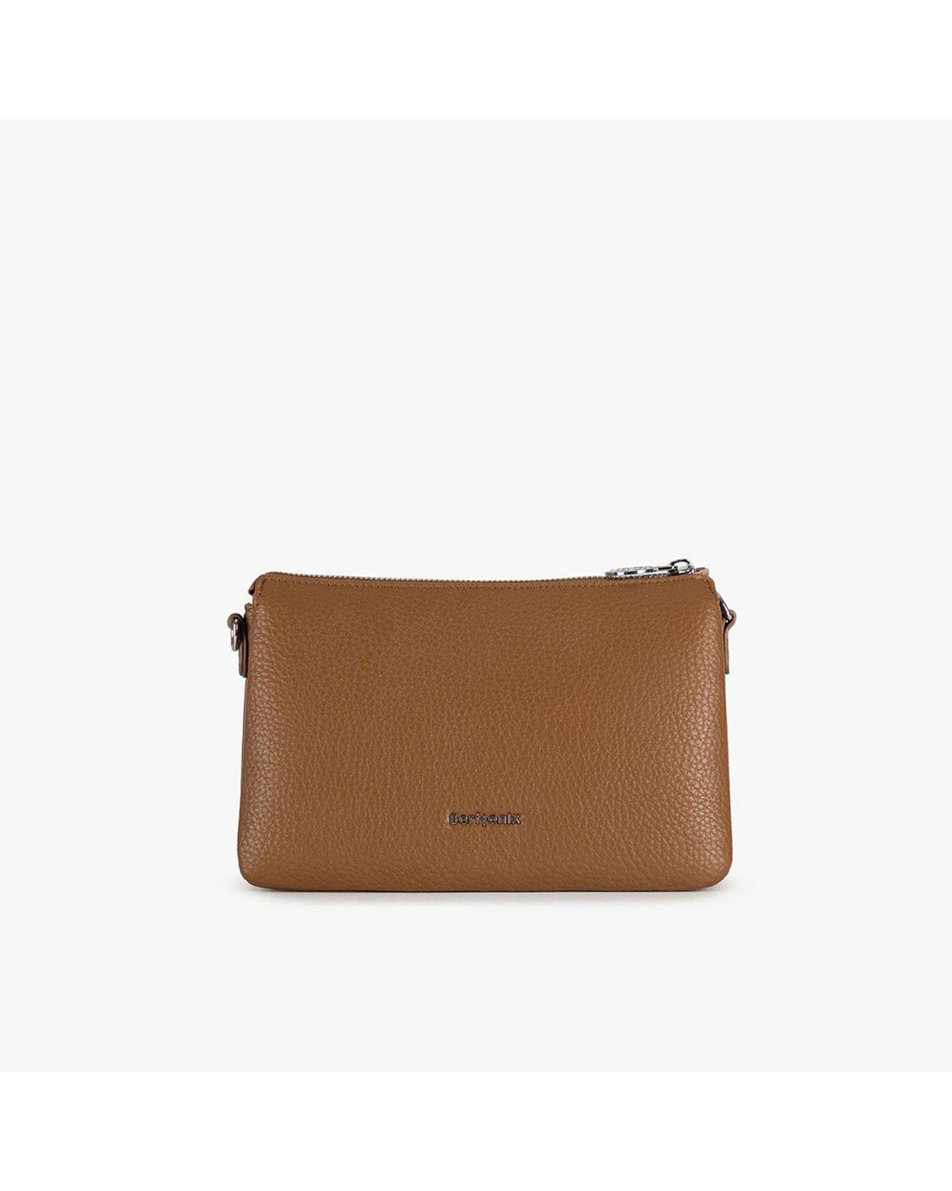 کیف دوشی زنانه قهوه ای برتونیکس Berttonix کد R-25004 به همراه جاکارتی