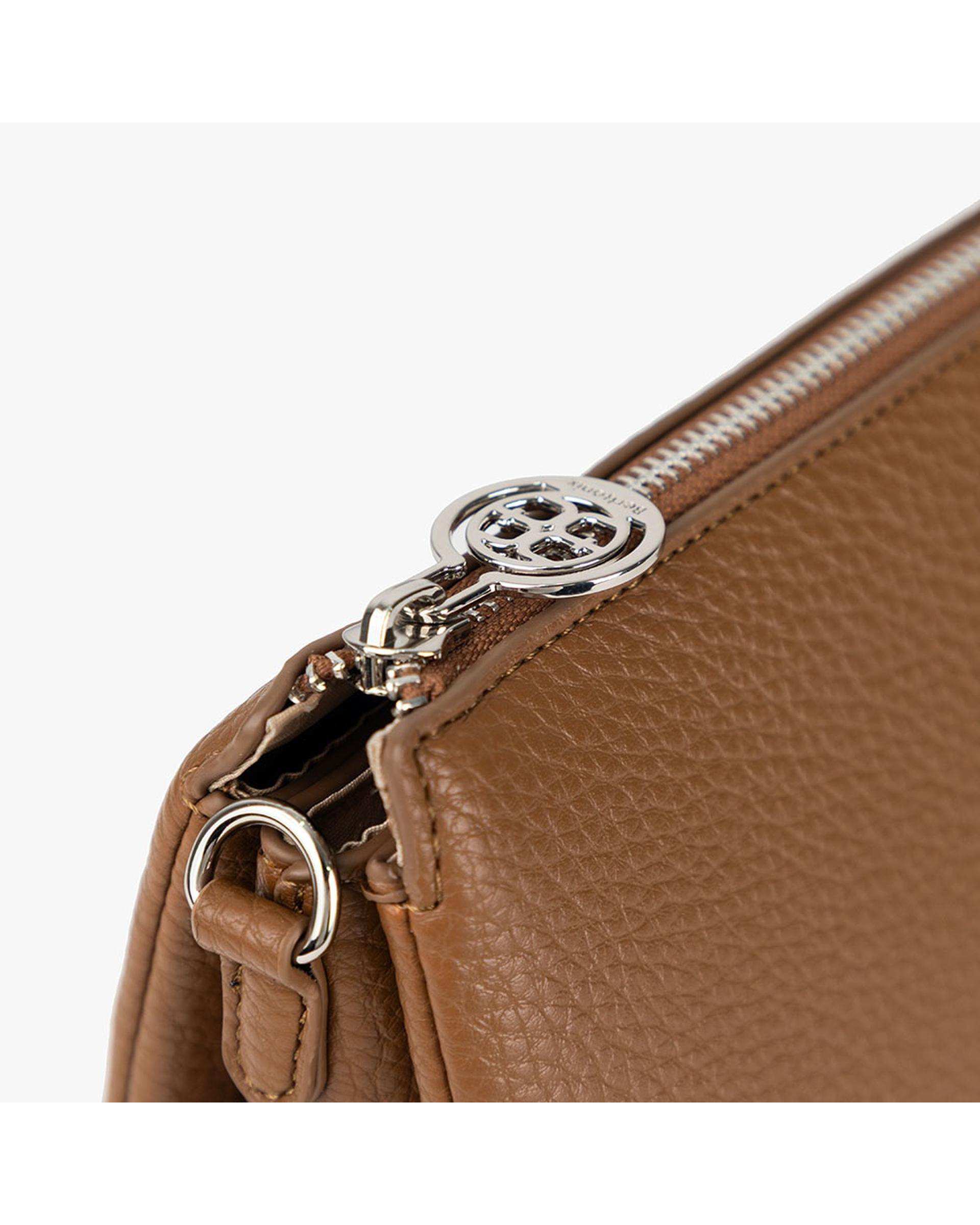 کیف دوشی زنانه قهوه ای برتونیکس Berttonix کد R-25004 به همراه جاکارتی