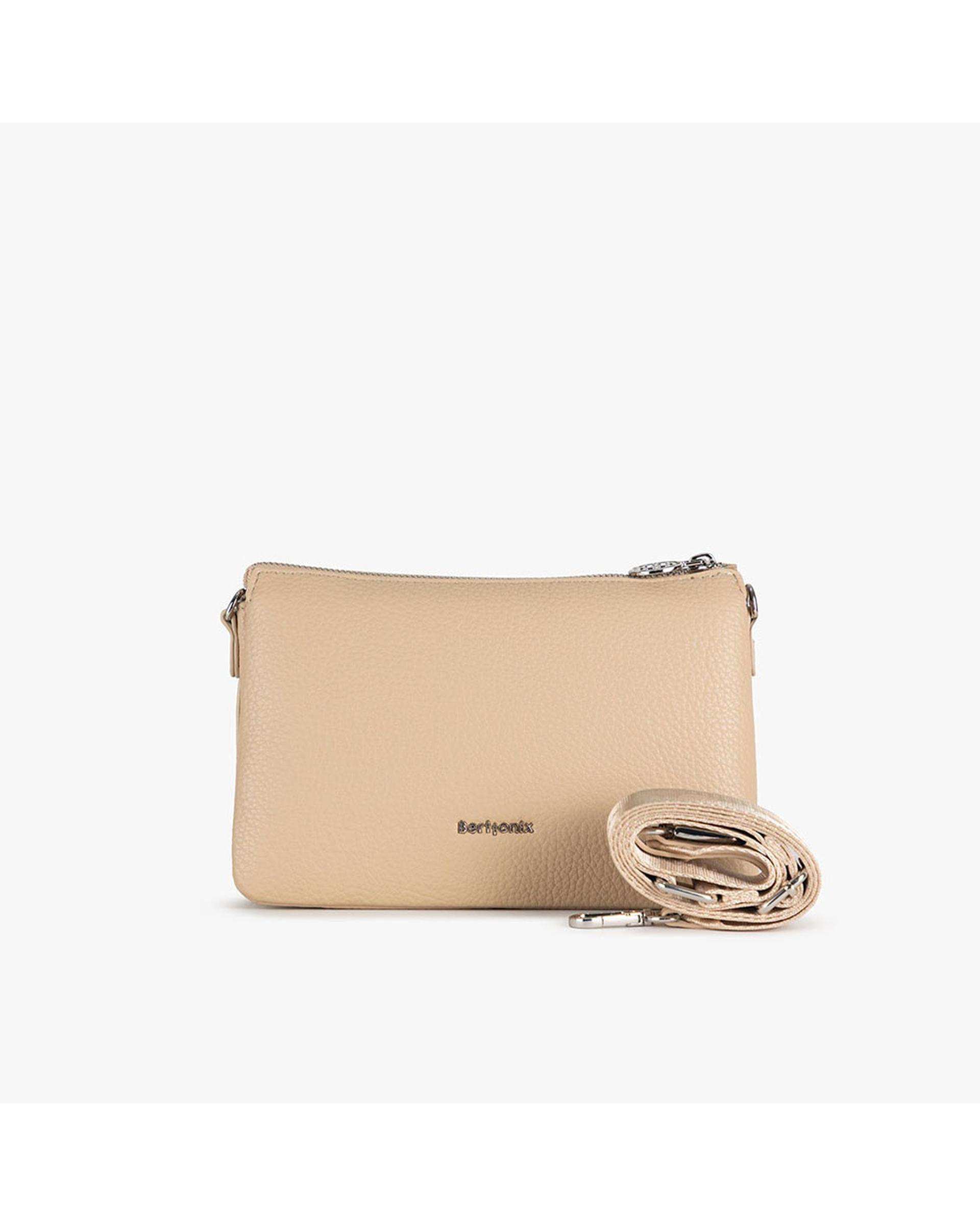 کیف دوشی زنانه بژ برتونیکس Berttonix کد R-25004 به همراه جاکارتی