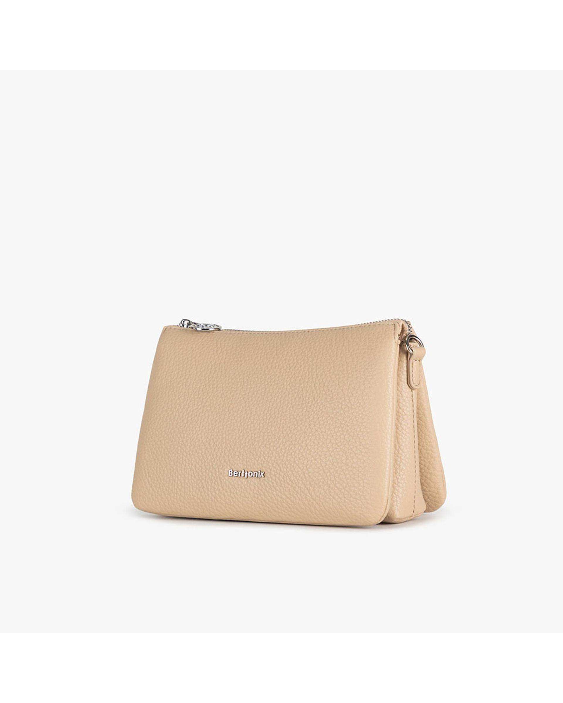 کیف دوشی زنانه بژ برتونیکس Berttonix کد R-25004 به همراه جاکارتی