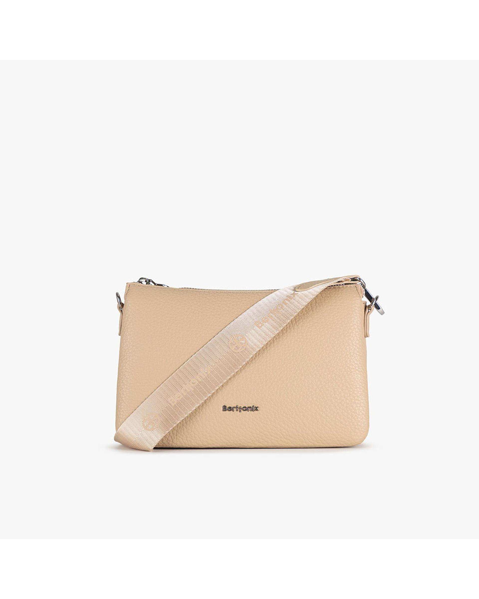 کیف دوشی زنانه بژ برتونیکس Berttonix کد R-25004 به همراه جاکارتی