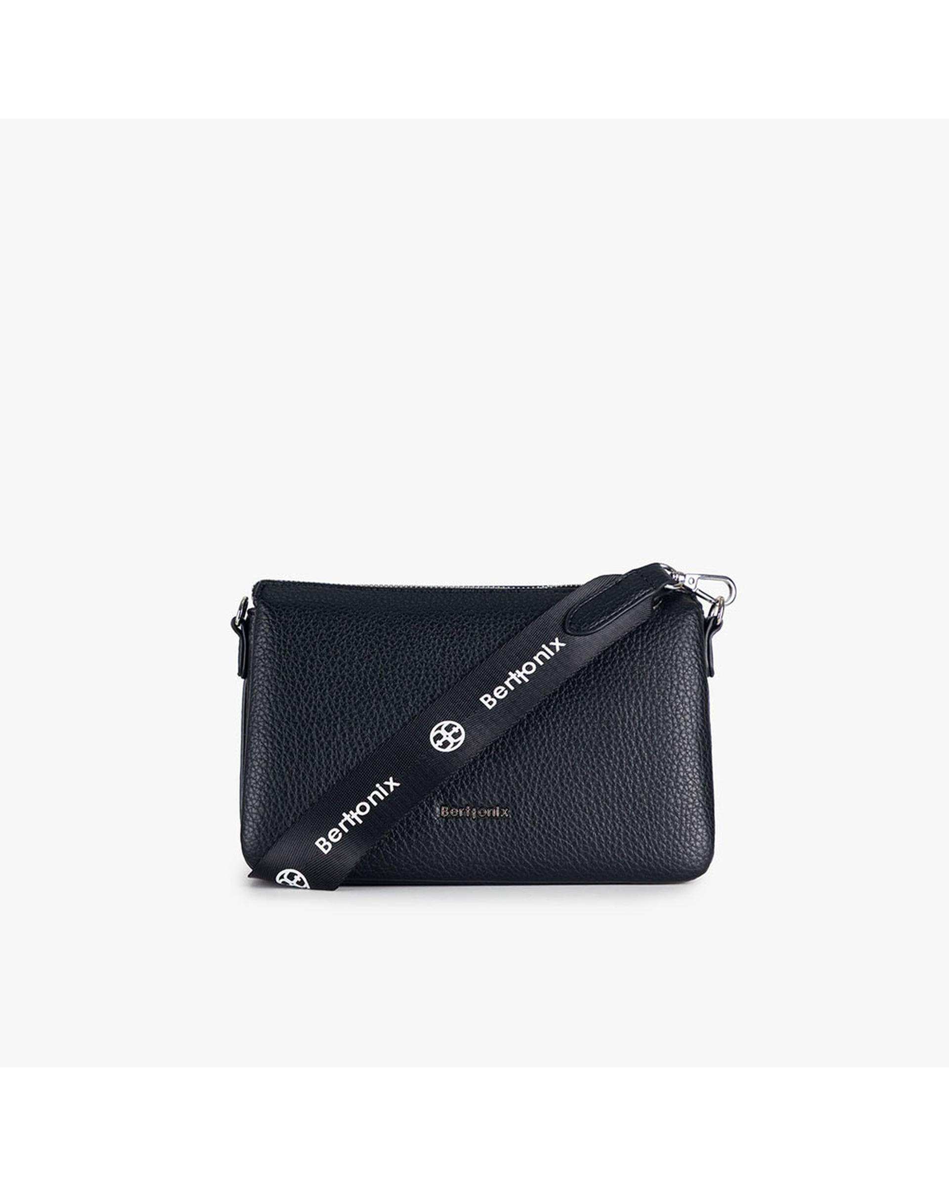 کیف دوشی زنانه مشکی برتونیکس Berttonix کد R-25004 به همراه جاکارتی