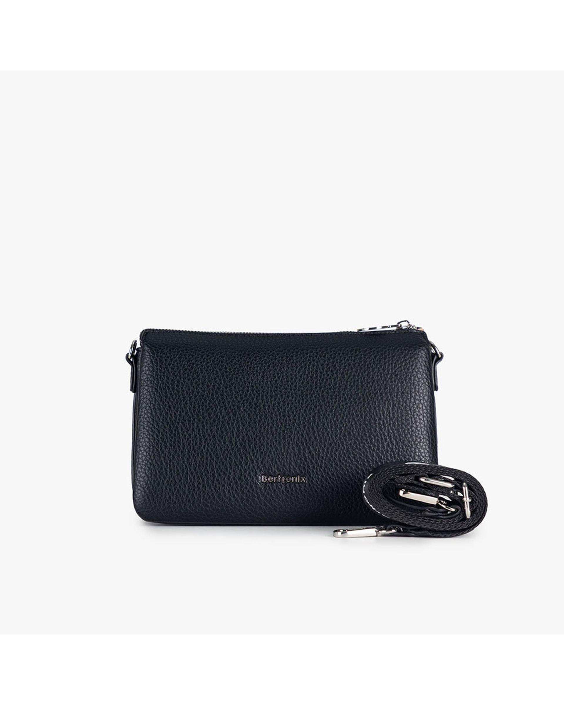 کیف دوشی زنانه مشکی برتونیکس Berttonix کد R-25004 به همراه جاکارتی