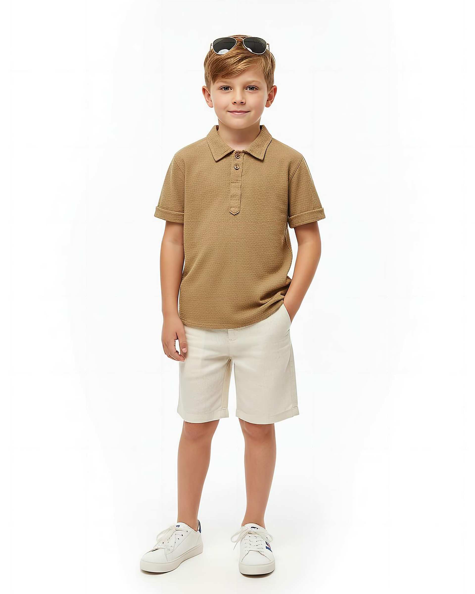 تیشرت پسرانه نسکافه ای لئو کیدز Leo Kids کد 4-6871