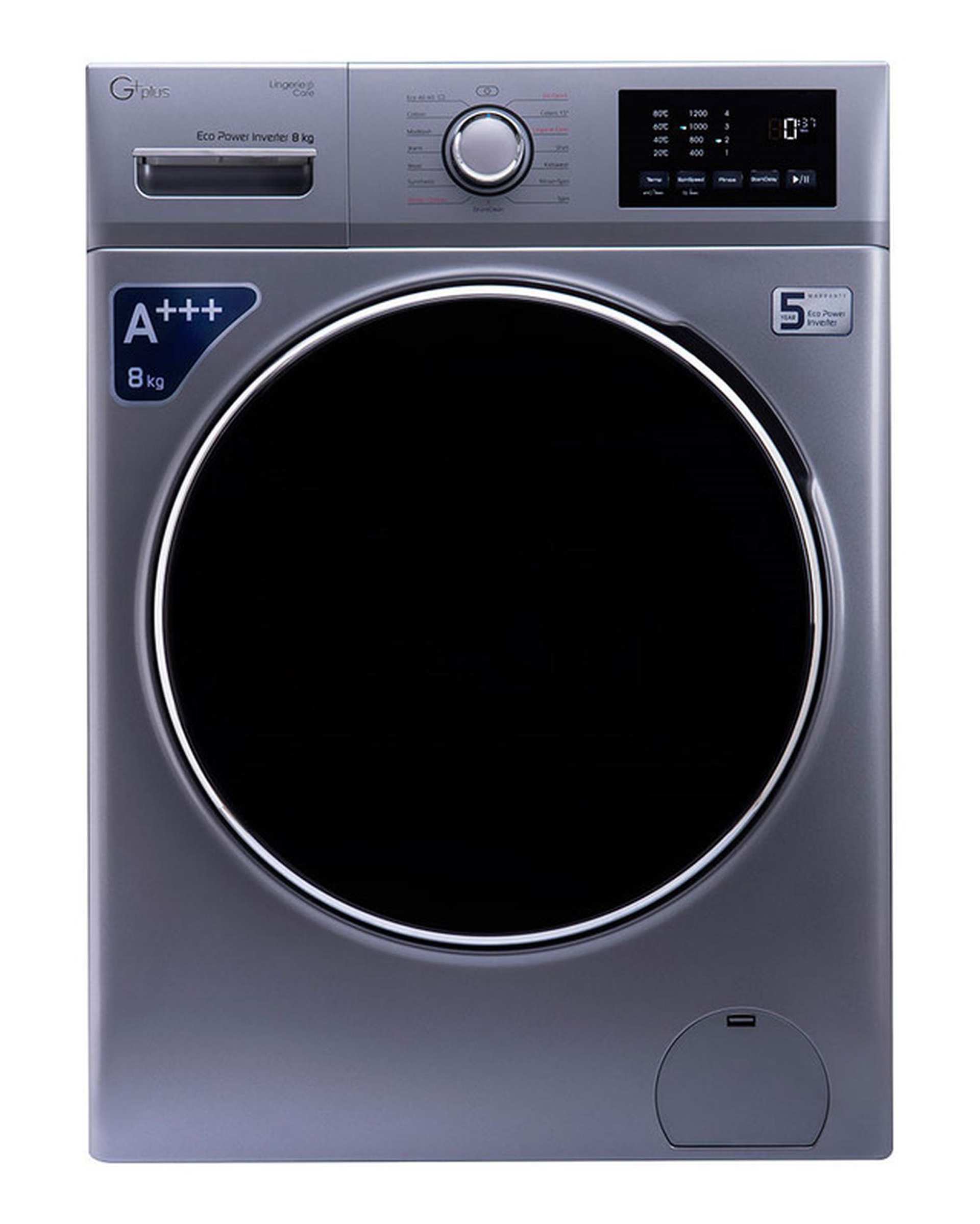 ماشین لباسشویی Power Inverter تیتانیوم جی پلاس Gplus مدل GWM-M822T.RW ظرفیت 8 کیلوگرم
