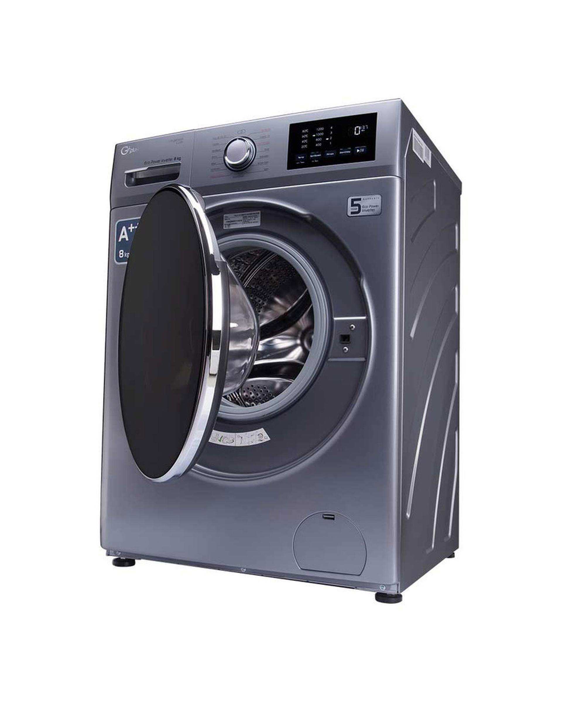 ماشین لباسشویی Power Inverter تیتانیوم جی پلاس Gplus مدل GWM-M822T.RW ظرفیت 8 کیلوگرم