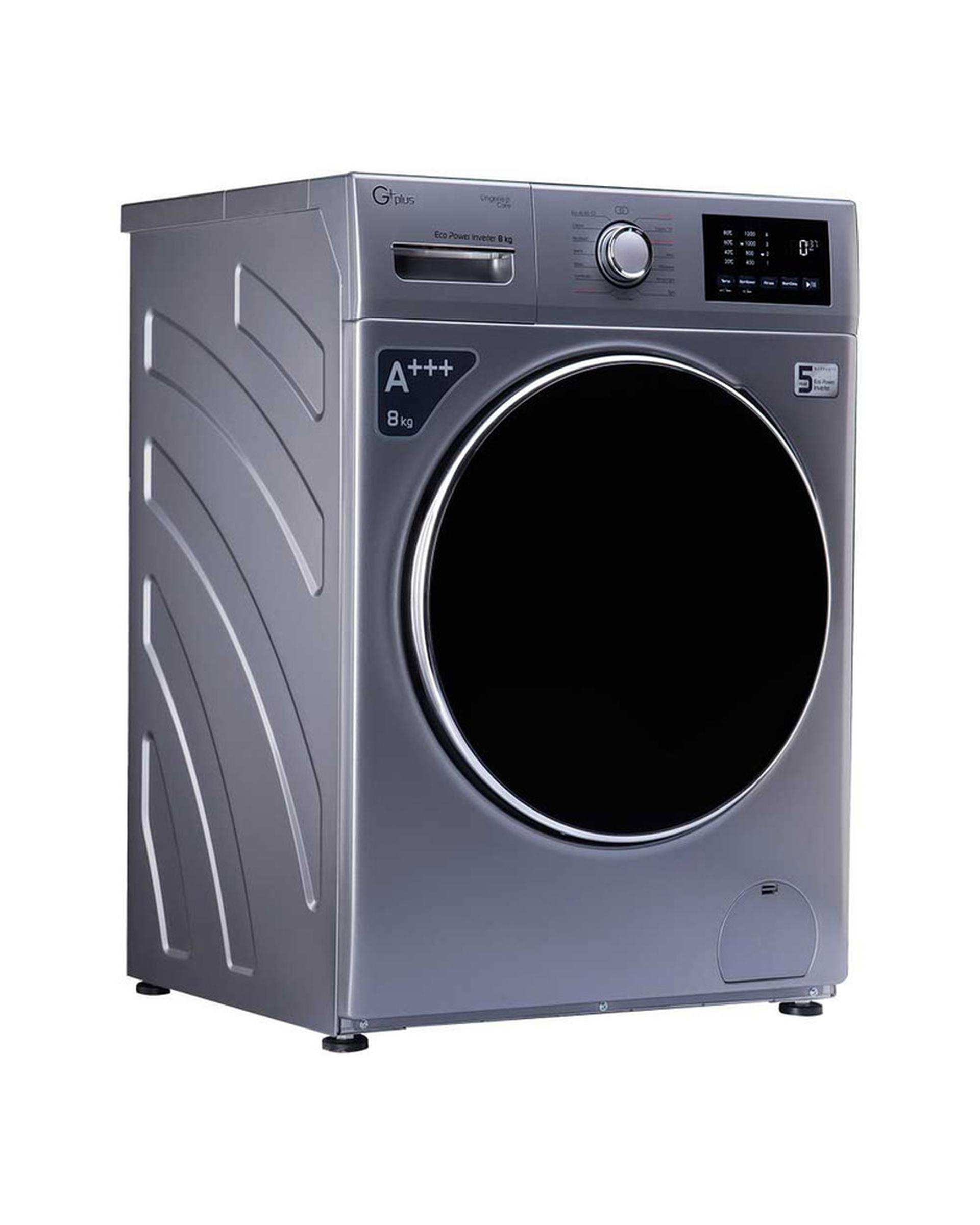 ماشین لباسشویی Power Inverter تیتانیوم جی پلاس Gplus مدل GWM-M822T.RW ظرفیت 8 کیلوگرم