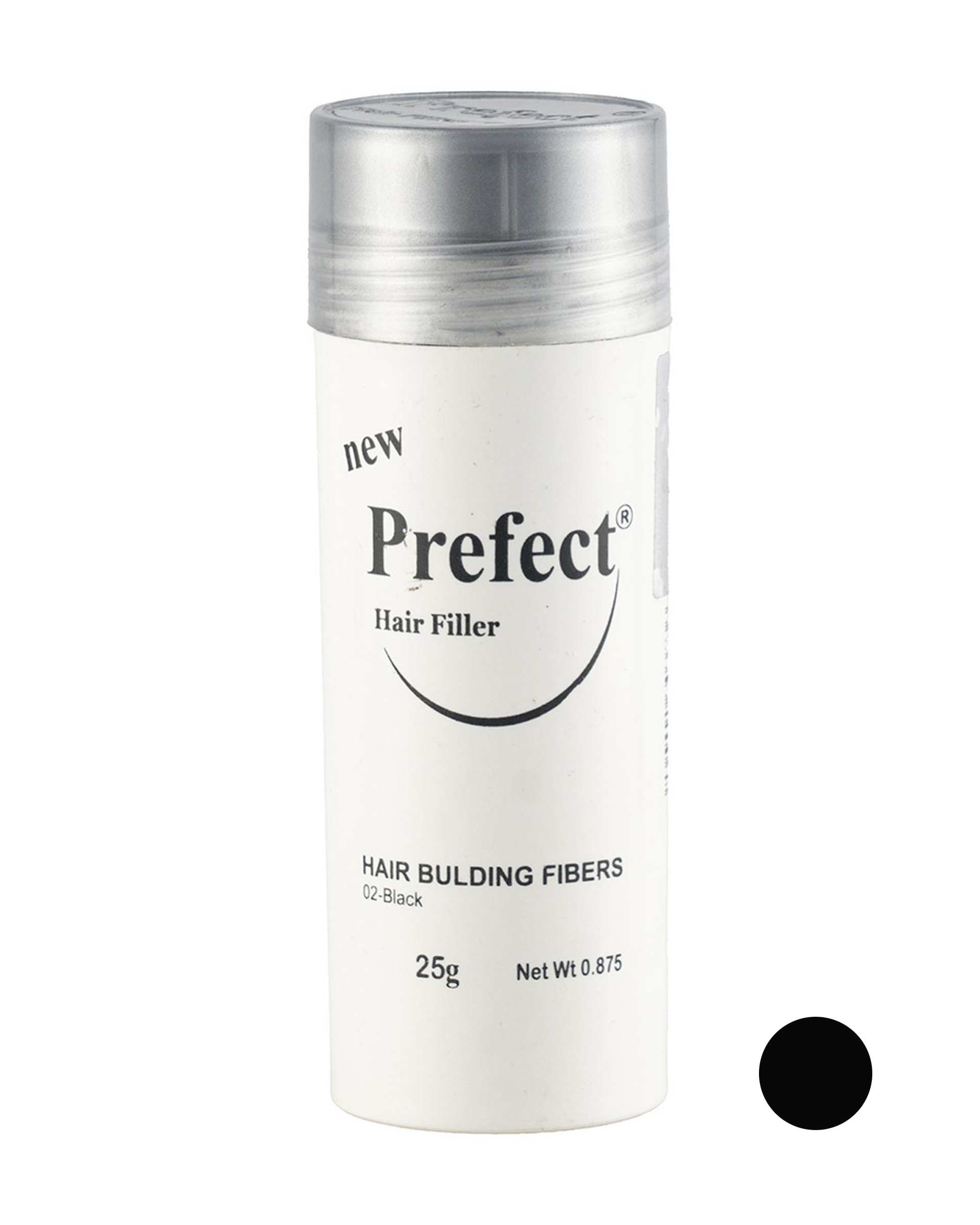 پودر پرپشت کننده مو پرفکت Prefect Hair Filler رنگ Black شماره 02 حجم 25 گرم
