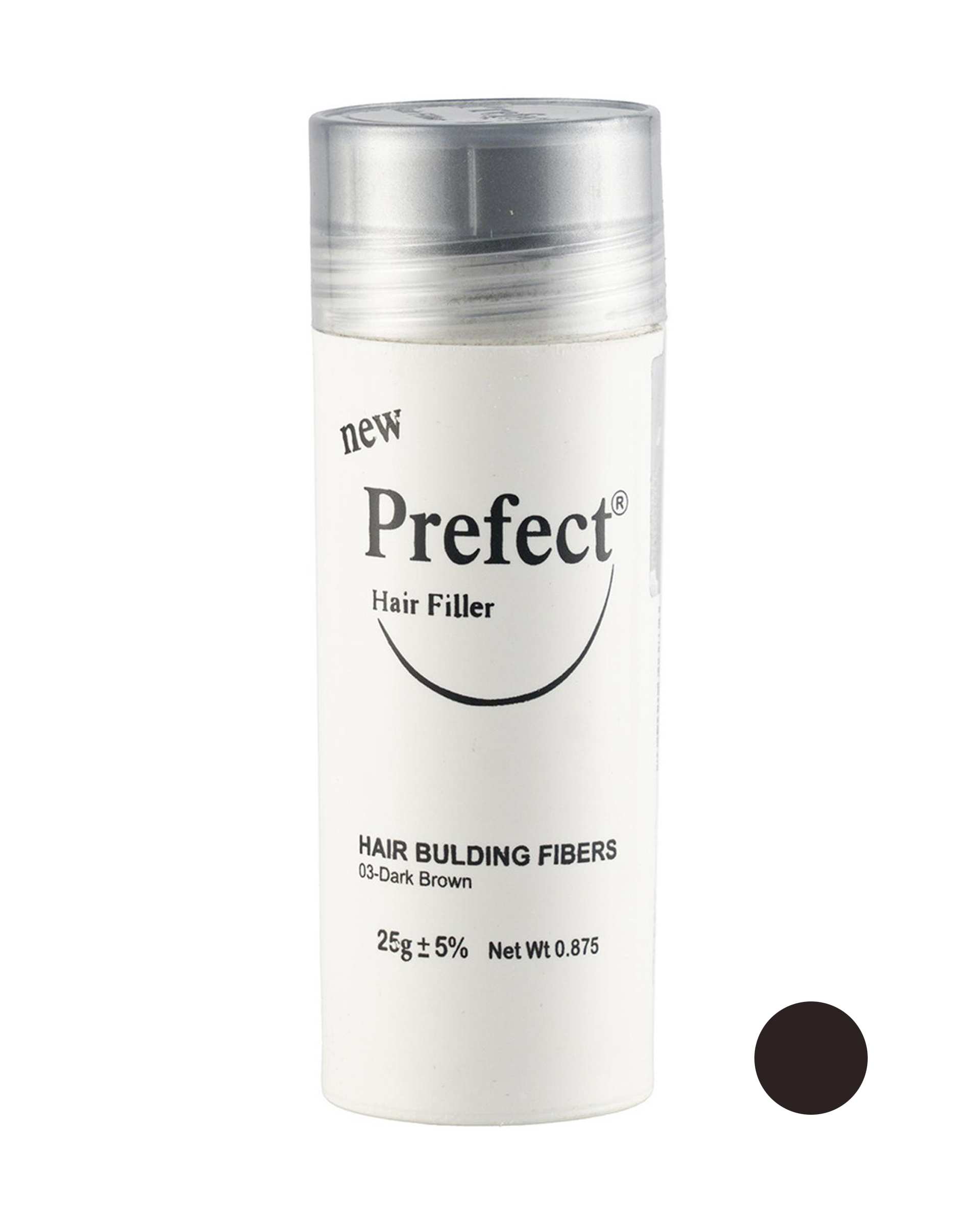 پودر پرپشت کننده مو پرفکت Prefect Hair Filler رنگ Dark Brown شماره 03 حجم 25 گرم