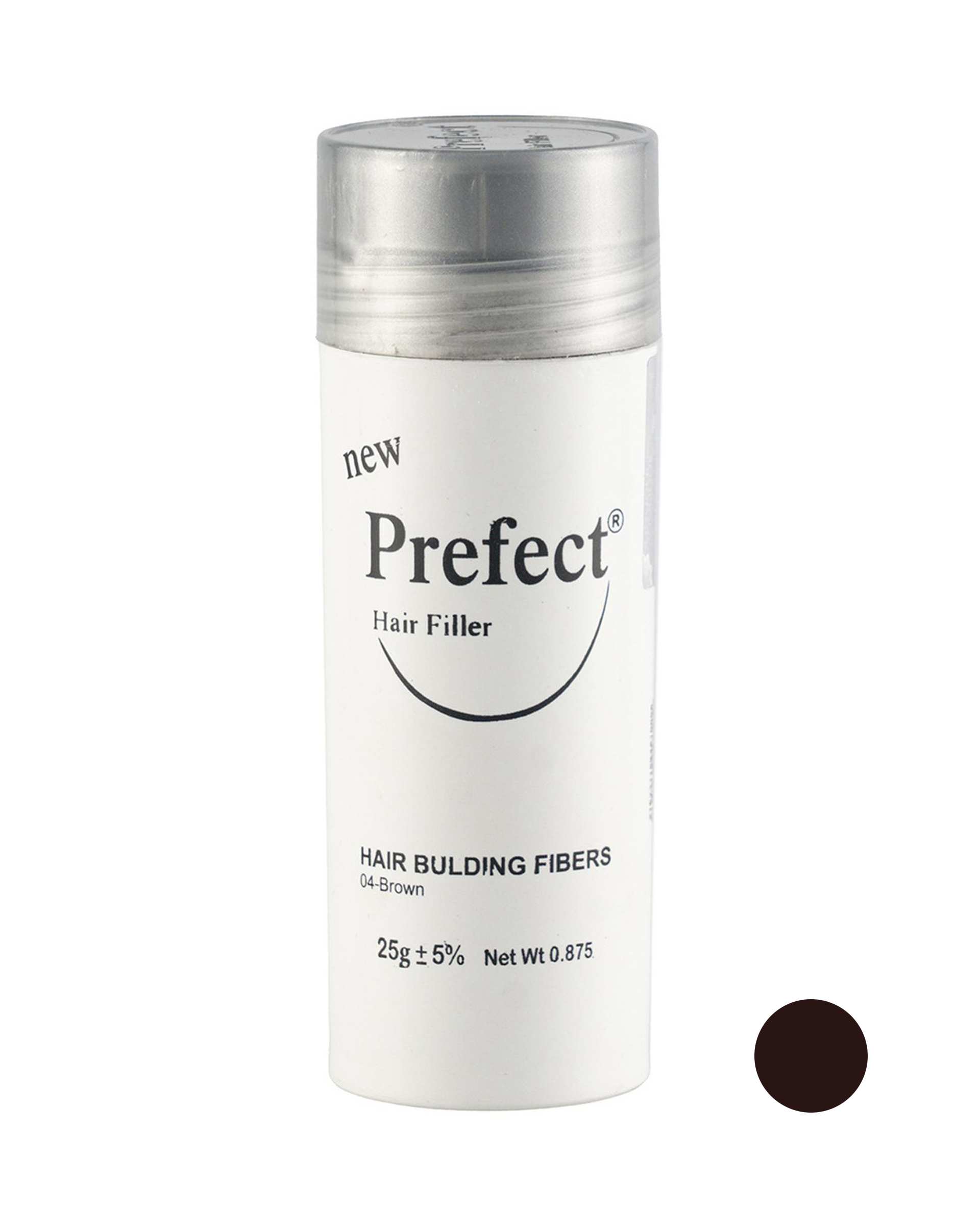 پودر پرپشت کننده مو پرفکت Prefect Hair Filler رنگ Brown شماره 04 حجم 25 گرم