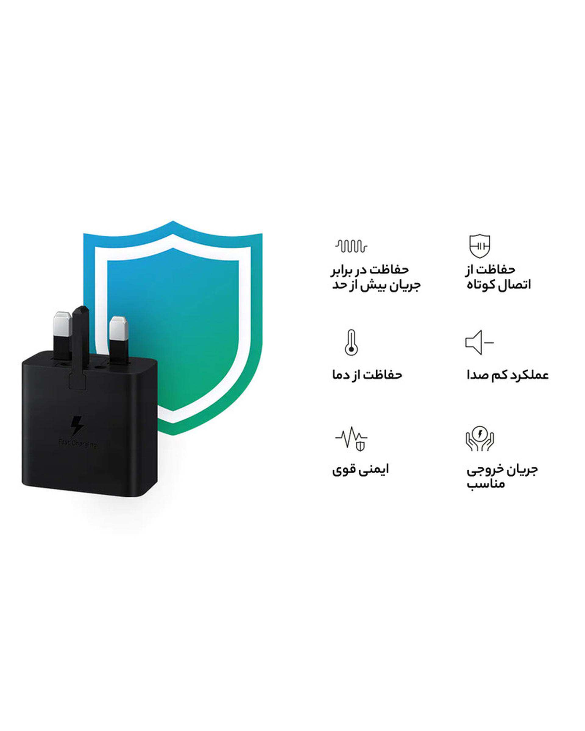 شارژر دیواری 45 وات مشکی سامسونگ Samsung مدل EP-TA845NBEGAE