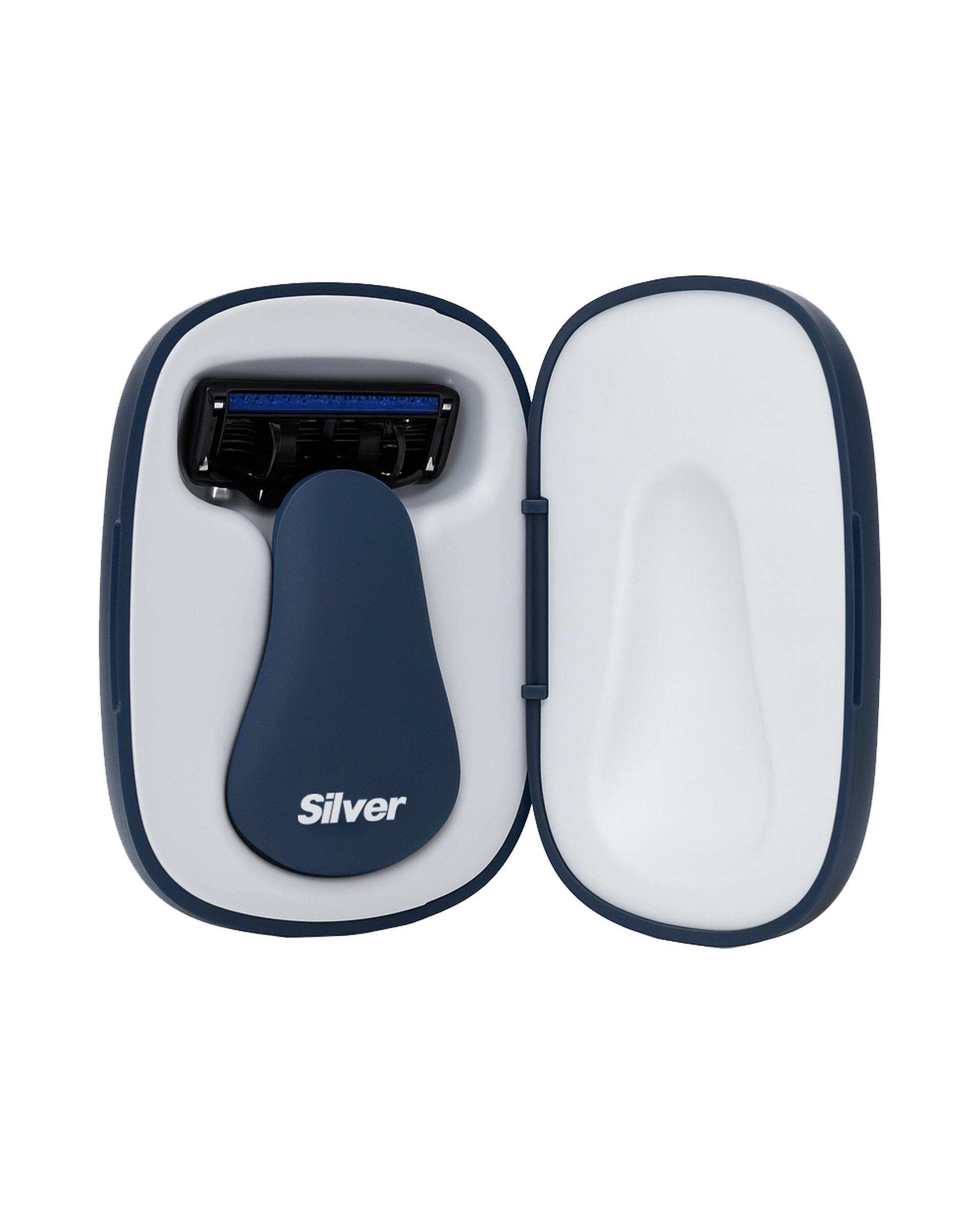 خودتراش 5 لبه سیلور Silver مدل Blaze5 GO دسته با 3 تیغ یدک و هاردباکس