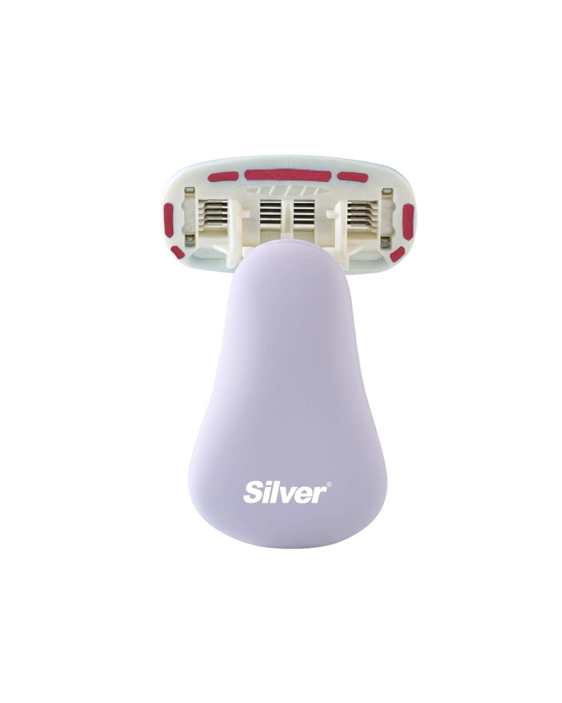 خودتراش زنانه 5 لبه بنفش سیلور Silver مدل Gloria5 GO دسته با 3 تیغ یدک و هاردکیس