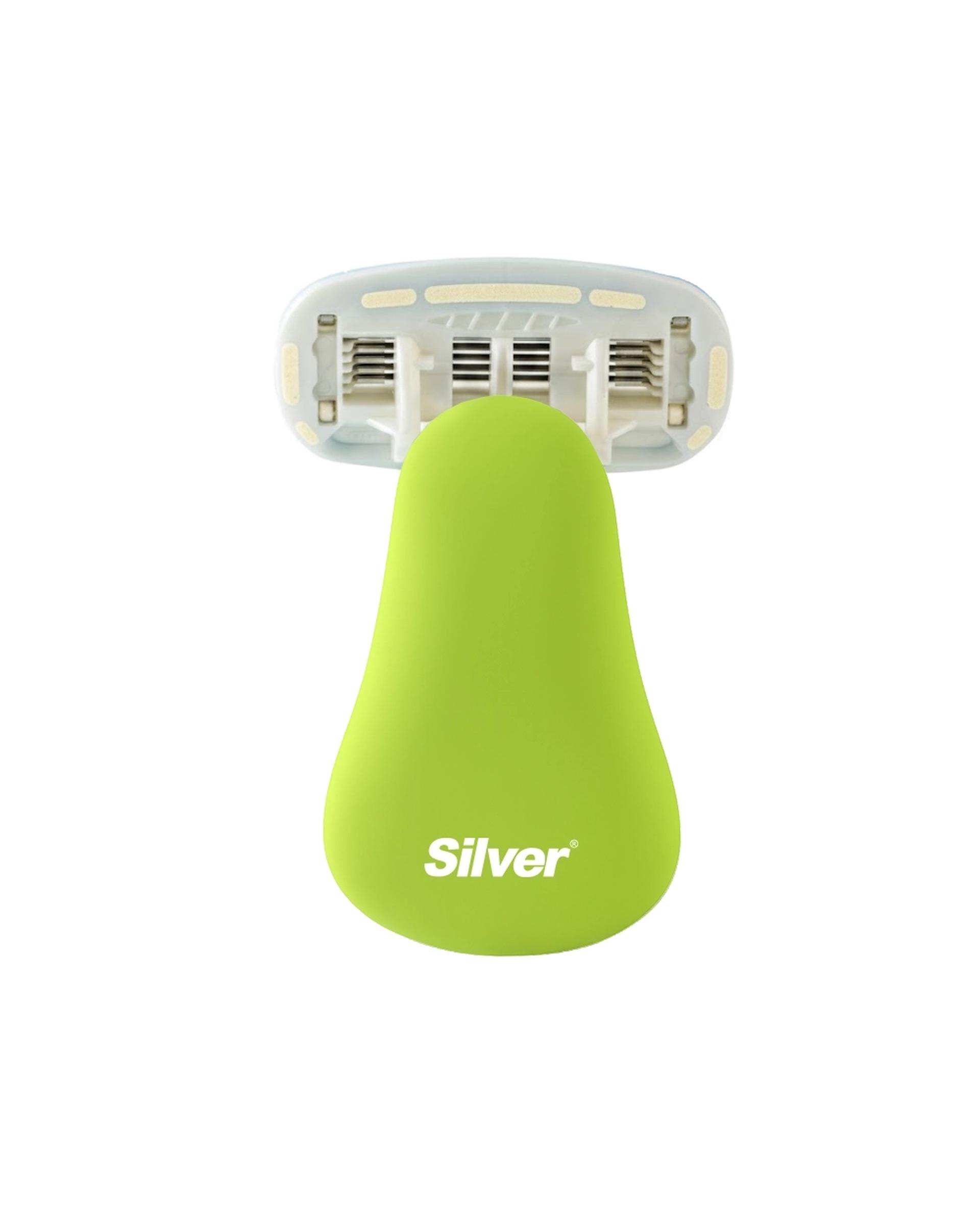 خودتراش زنانه 5 لبه سبز سیلور Silver مدل Gloria5 GO دسته با 3 تیغ یدک و هاردکیس