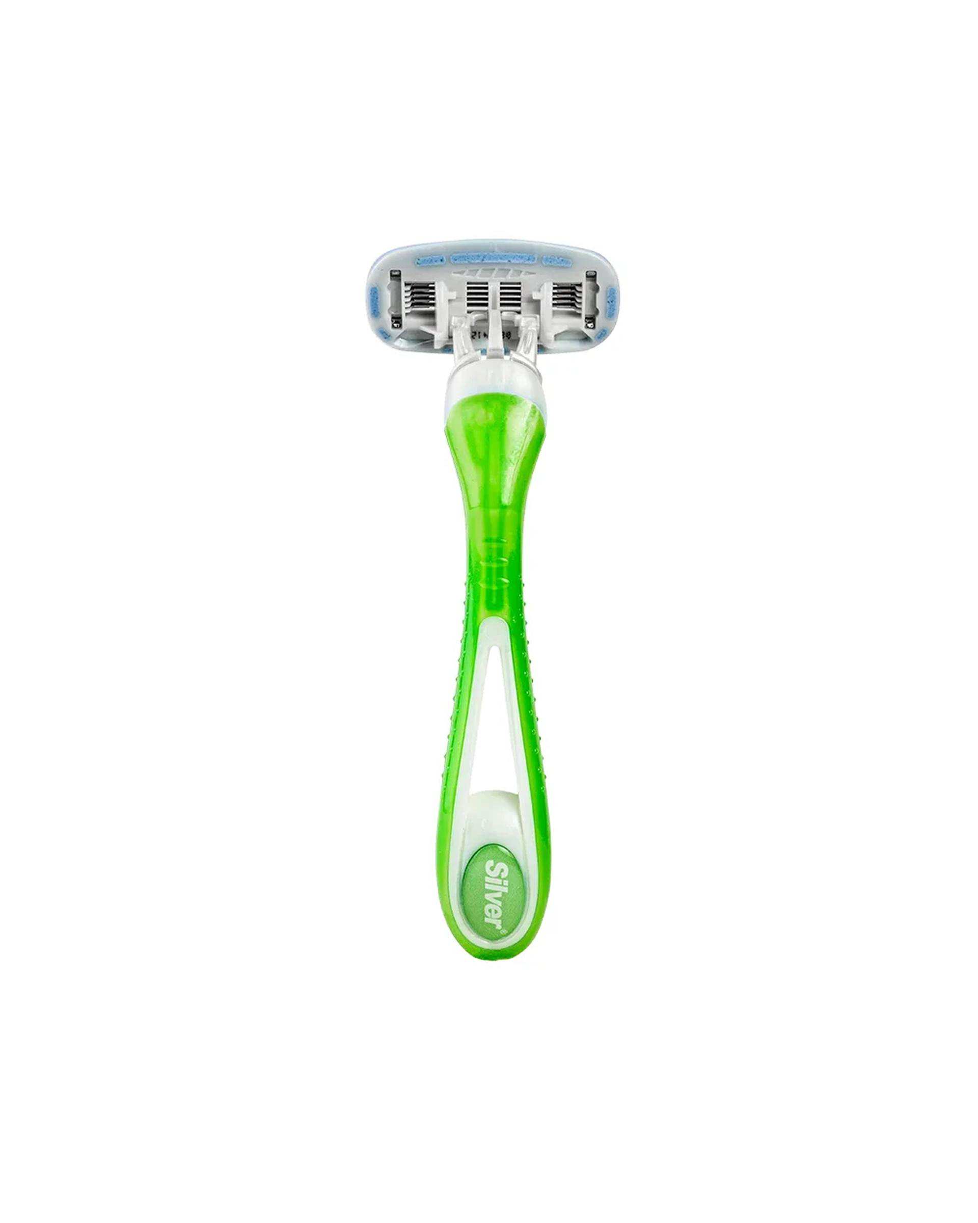 خودتراش زنانه 5 لبه سبز سیلور Silver مدل Gloria5 بسته 1 عددی