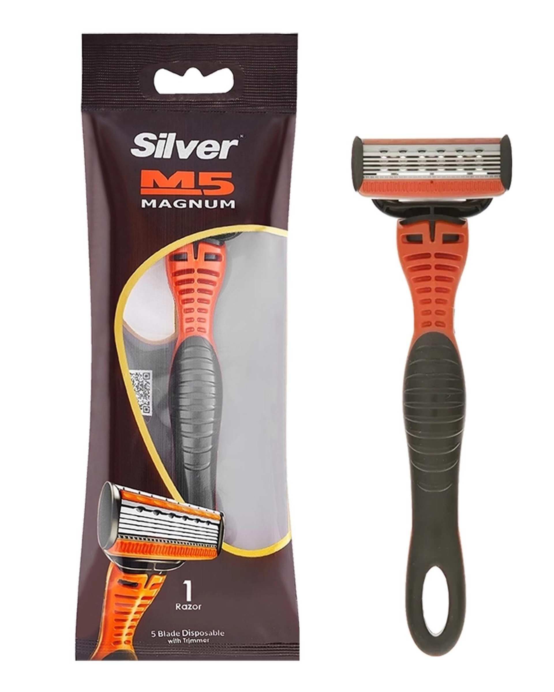 خودتراش زنانه 5 لبه مشکی سیلور Silver مدل Magnum M5 بسته 1 عددی