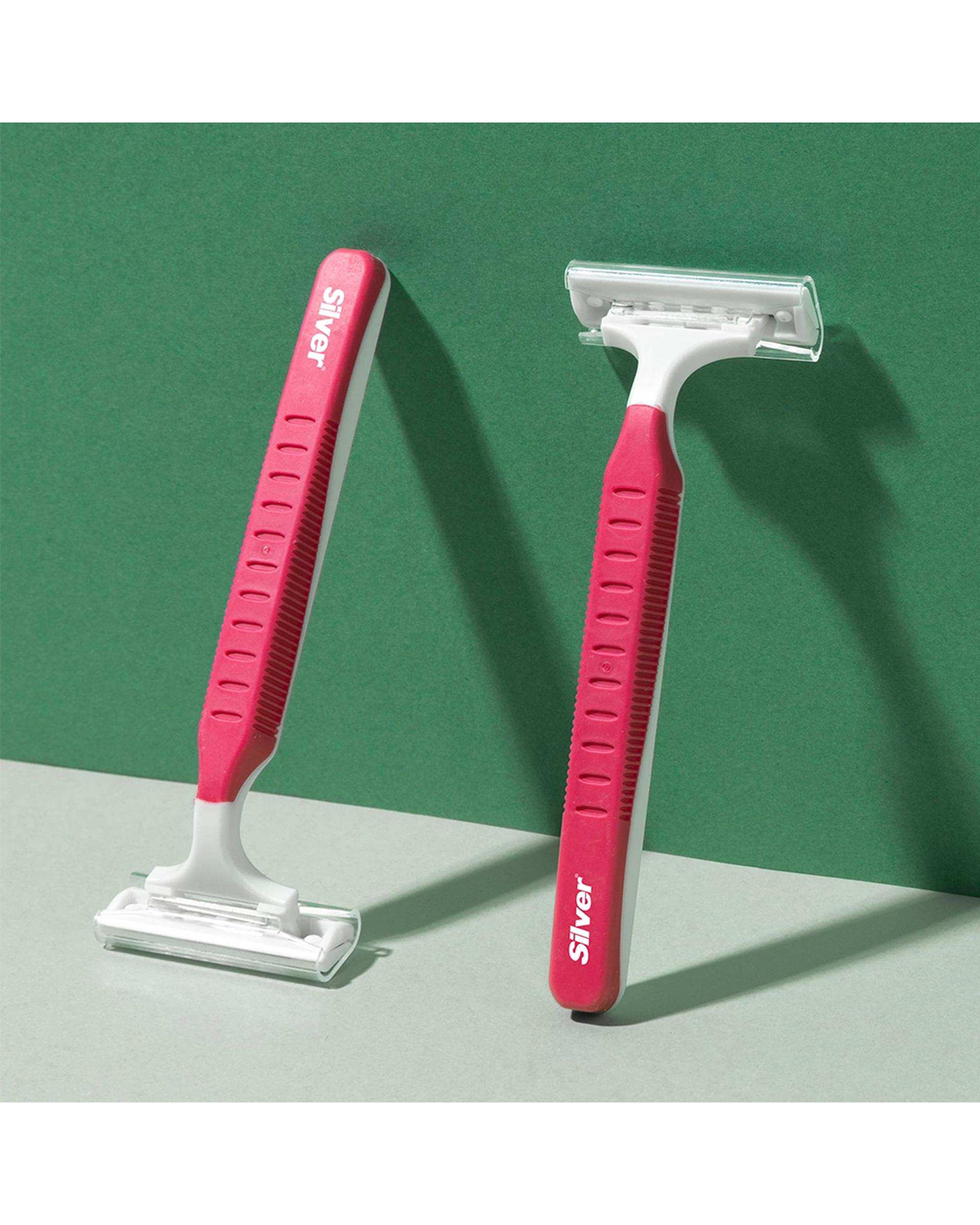 خودتراش 2 لبه سیلور Silver مدل Rubber Grip بسته 3 عددی