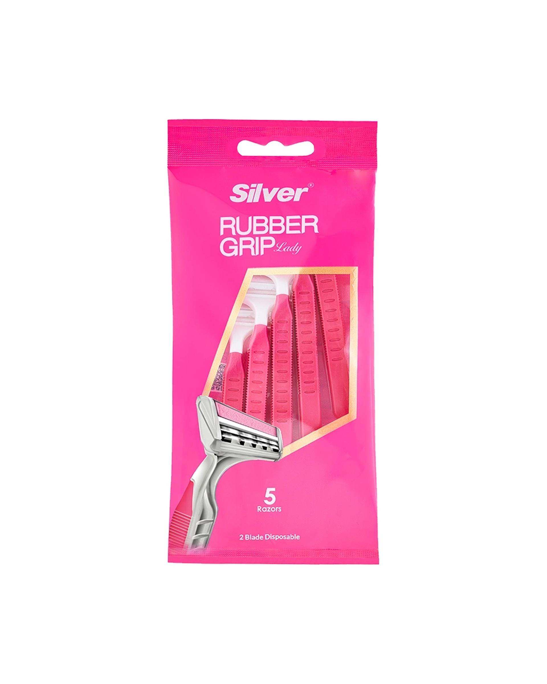 خودتراش 2 لبه سیلور Silver مدل Rubber Grip بسته 3 عددی