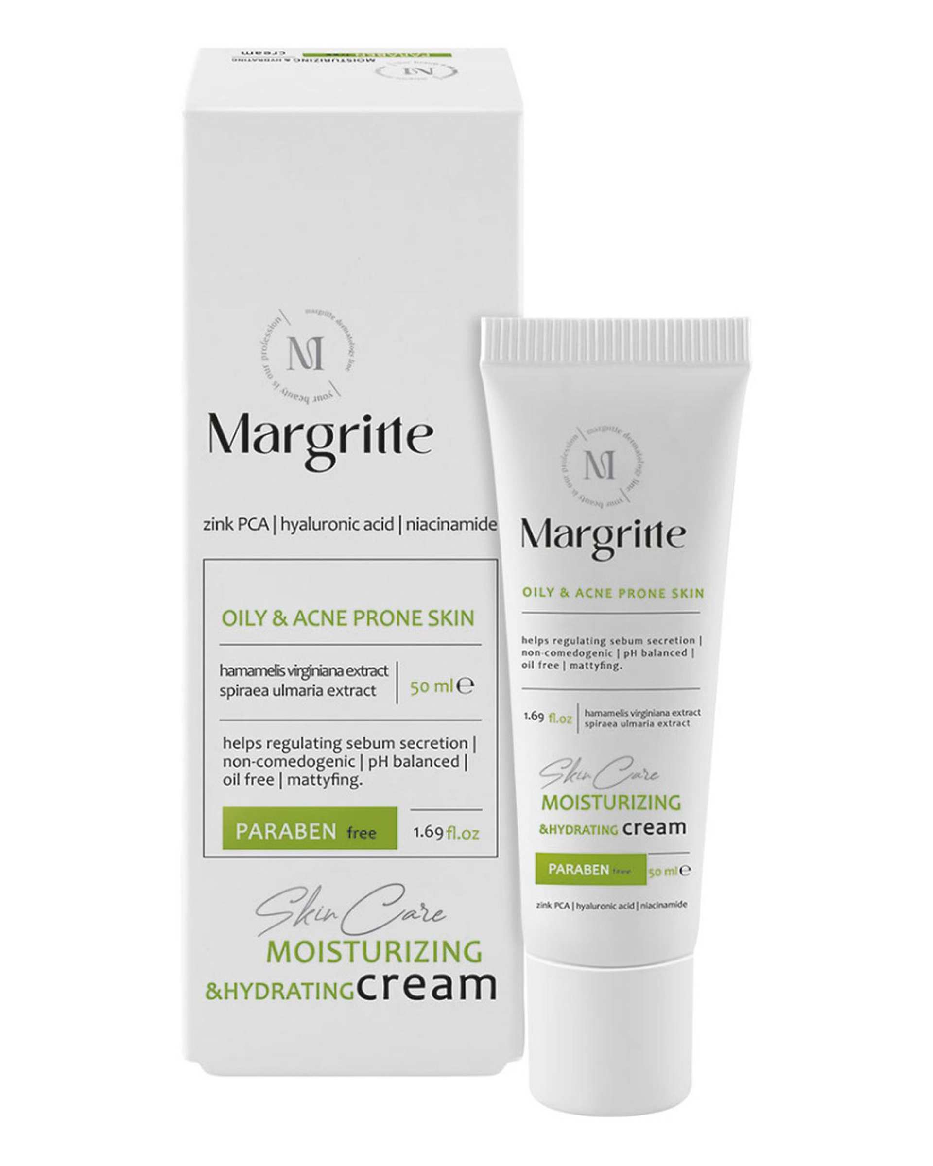 کرم مرطوب کننده و آبرسان قوی مارگریت Margritte مناسب پوست چرب و مستعد آکنه حجم 50ml