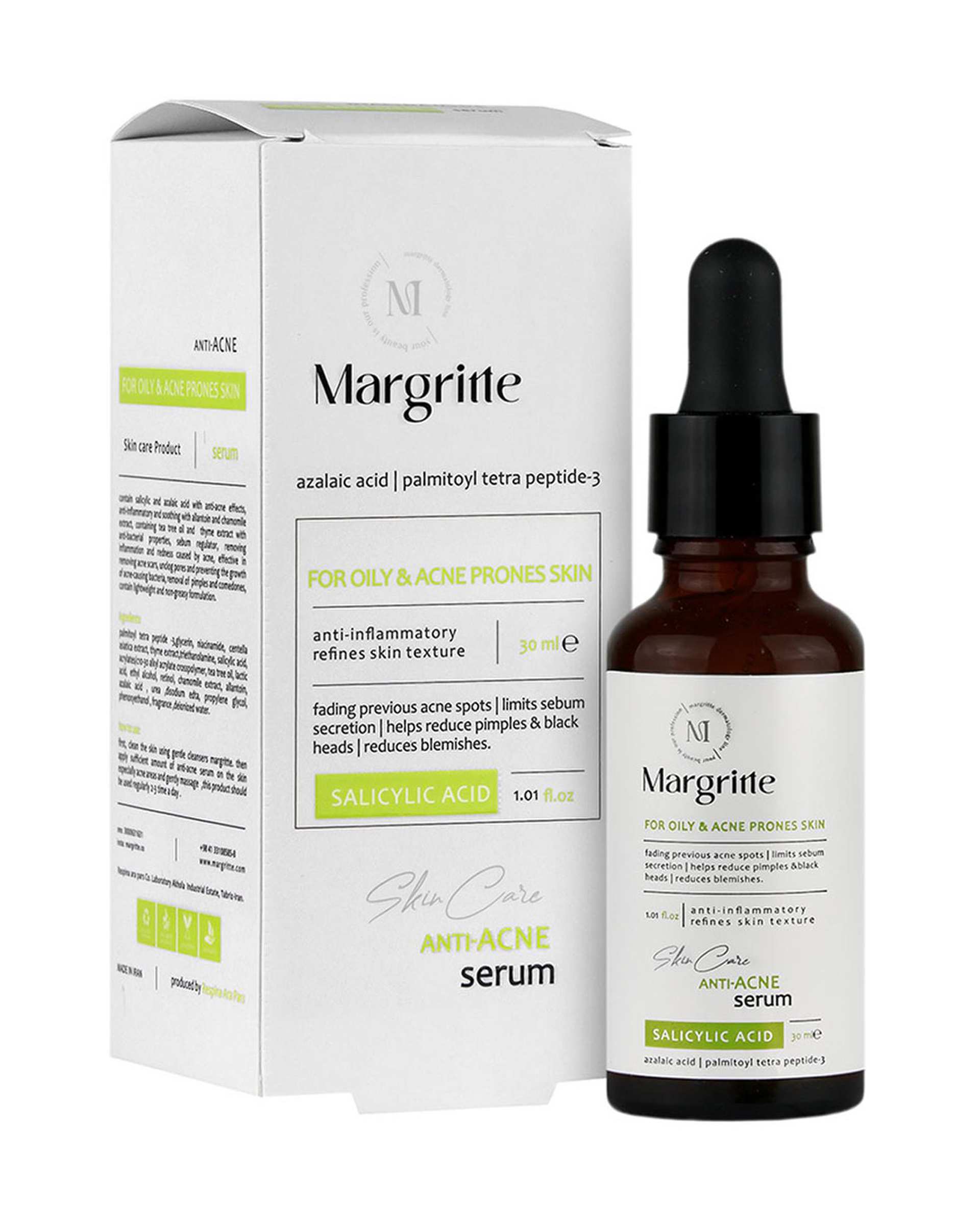 سرم ضد جوش پوست مارگریت Margritte مناسب پوست چرب و مستعد آکنه حجم 30ml