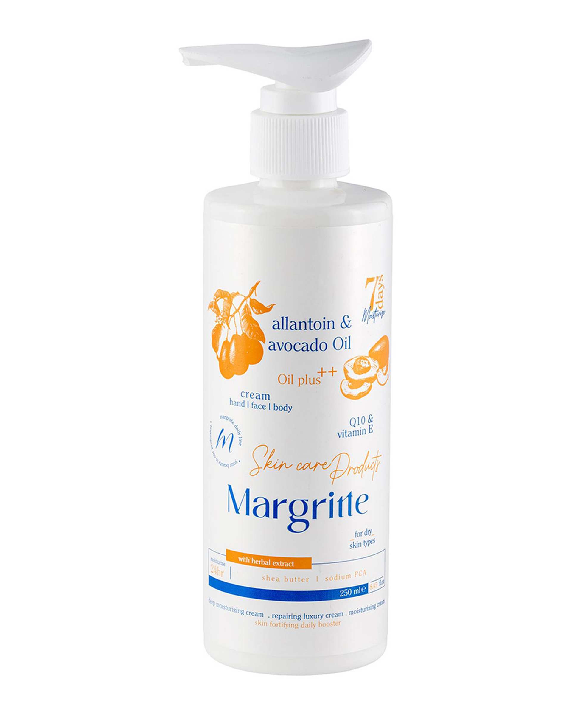 کرم مرطوب کننده و آبرسان مارگریت Margritte حاوی آووکادو و آلانتوئین حجم 250ml