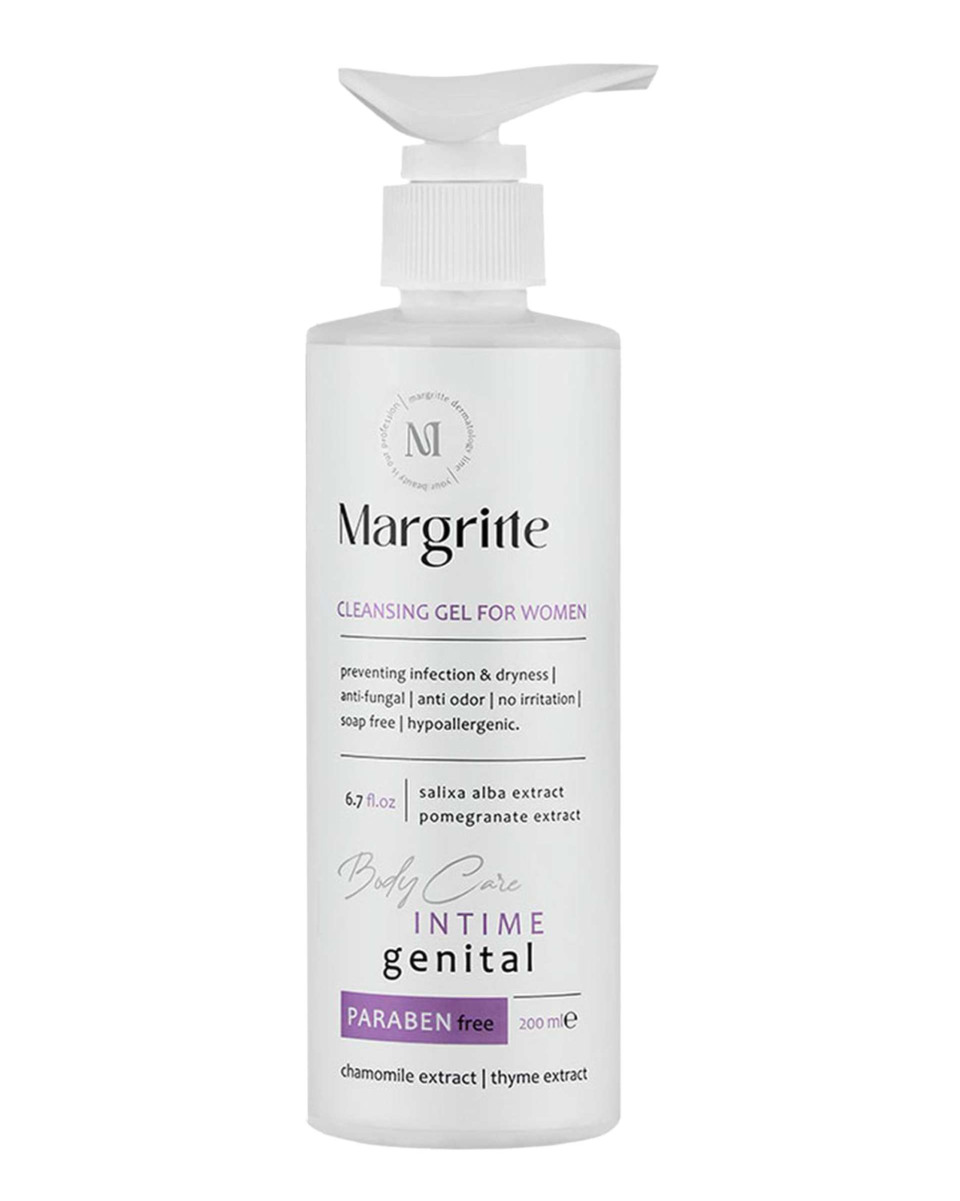 ژل بهداشتی بانوان فاقد پارابن مارگریت Margritte حجم 200ml