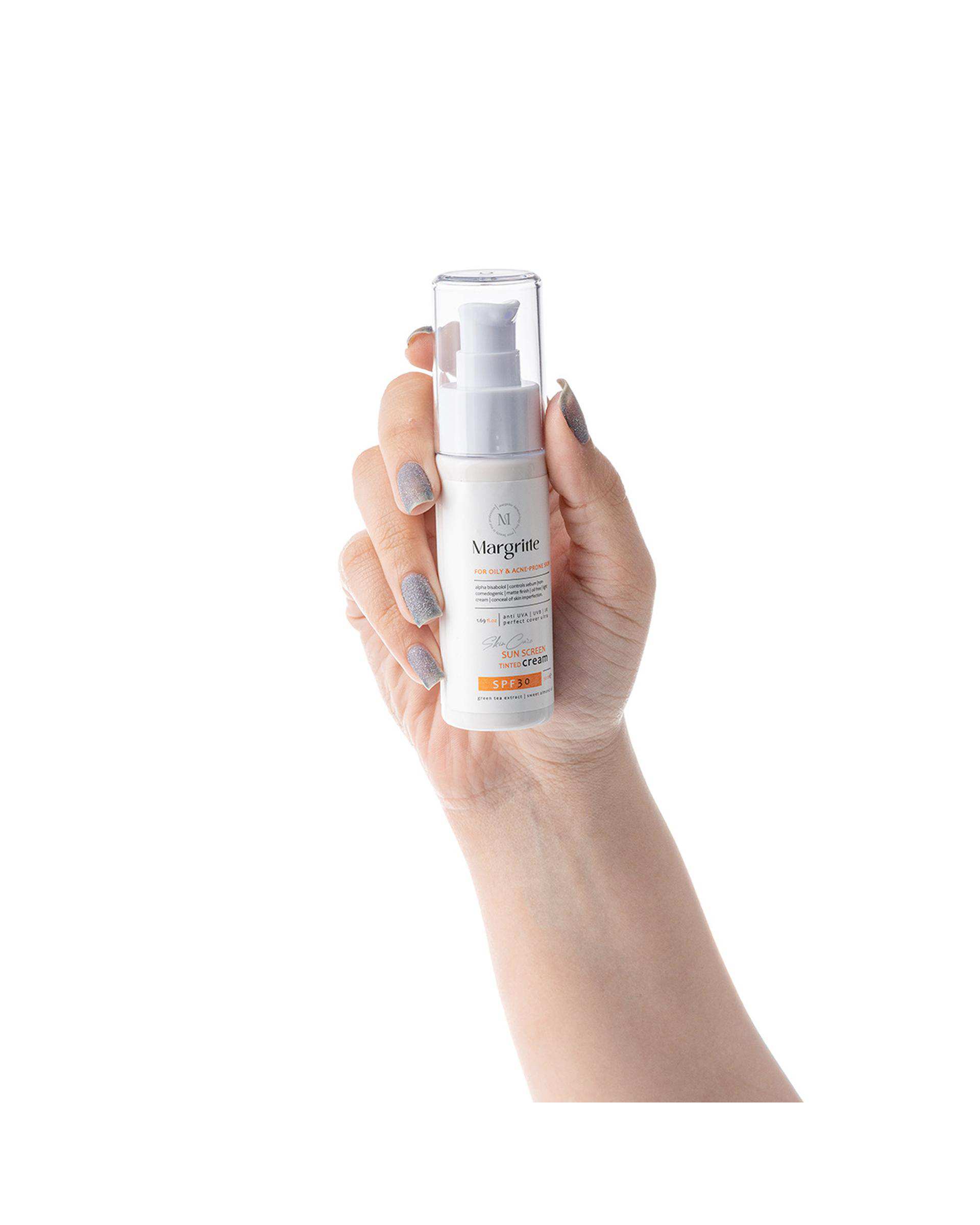 کرم ضد آفتاب رنگی SPF30 مارگریت Margritte مناسب پوست چرب و مستعد آکنه بژ روشن حجم 50ml