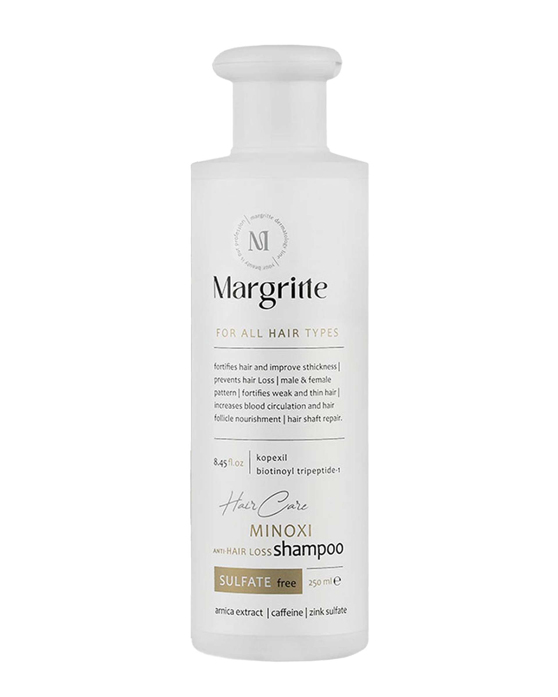 شامپو تقویت کننده و ضد ریزش مو مارگریت Margritte مناسب انواع مو حجم 250ml