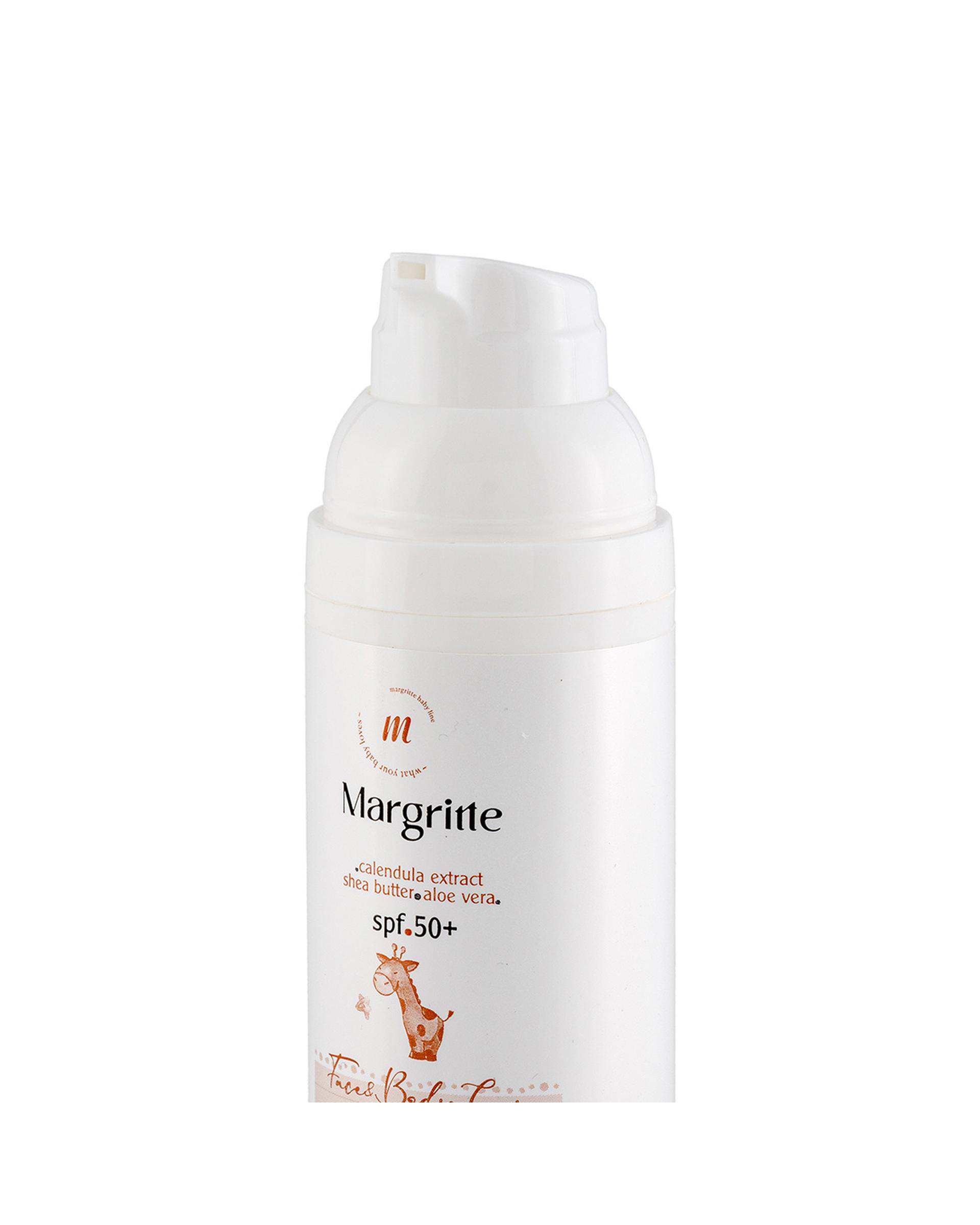 کرم ضد آفتاب بی رنگ کودک SPF50 مارگریت Margritte مناسب انواع پوست حجم 50ml