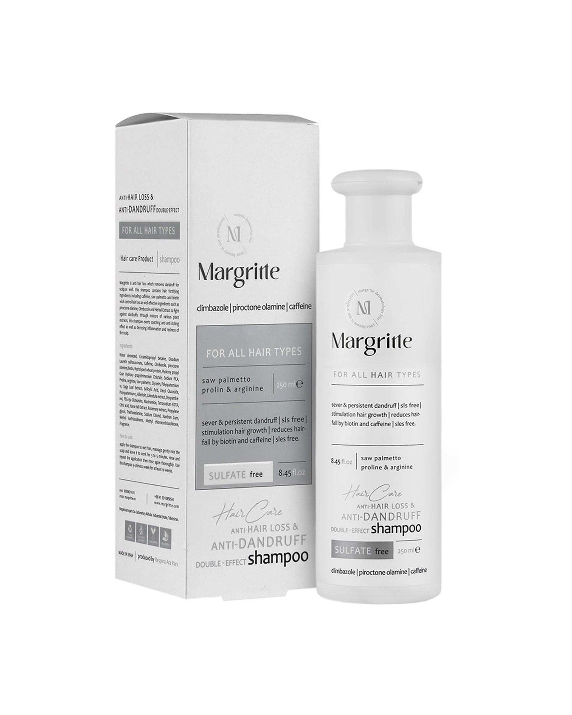 شامپو ضد شوره و تقویت کننده مو مارگریت Margritte مناسب انواع مو حجم 250ml