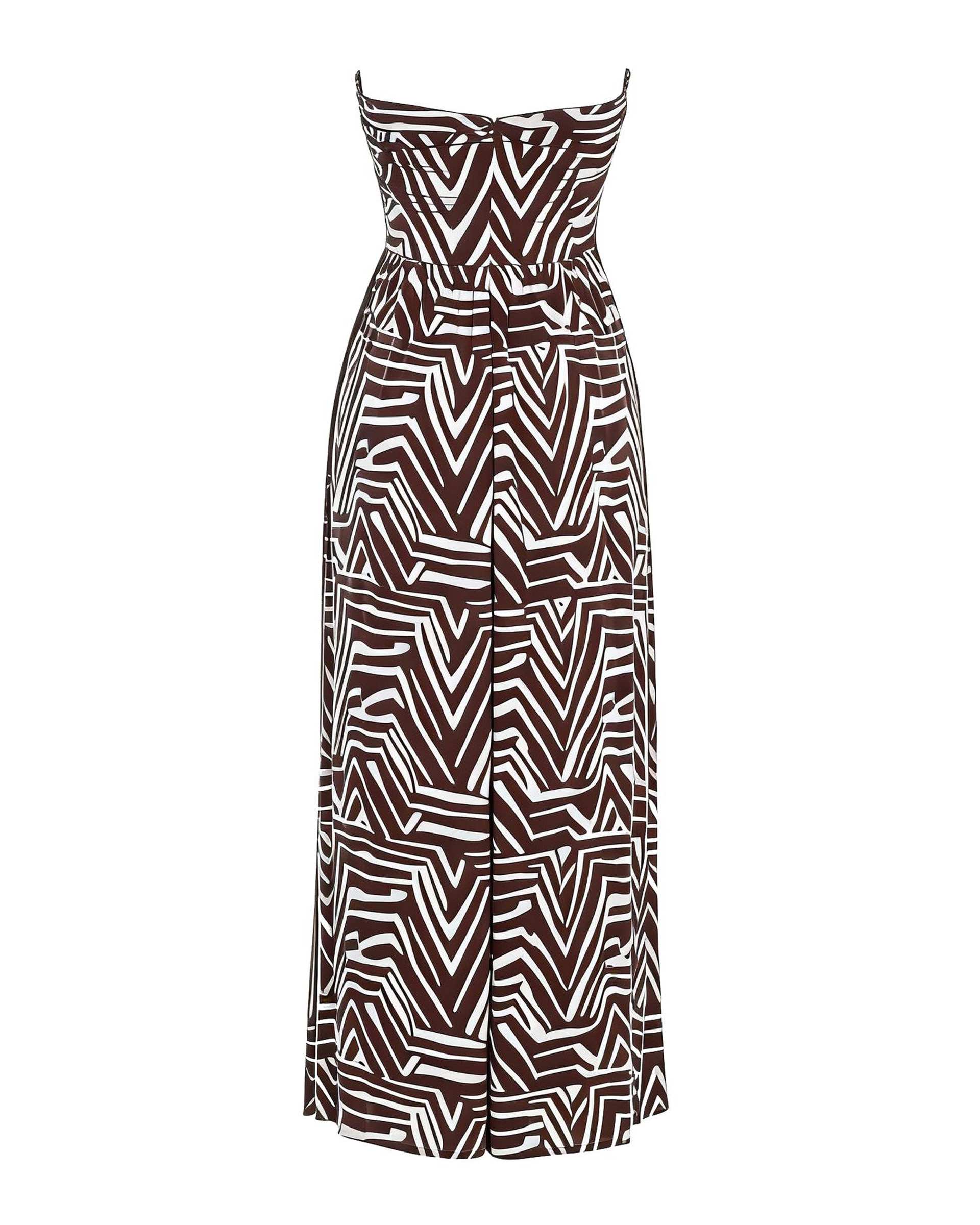 پیراهن زنانه سفید قهوه ای سرژه Serge کد 205514